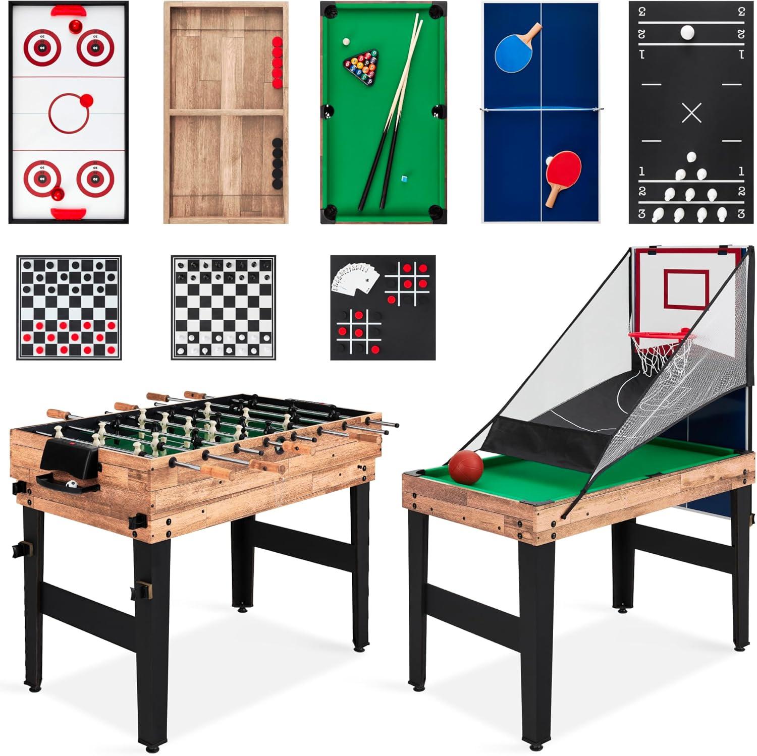 Best Choice Products 13-in-1 Combo Game Table Set w/ Ping Pong, Foosball, Basketball, Air Hockey, Archery