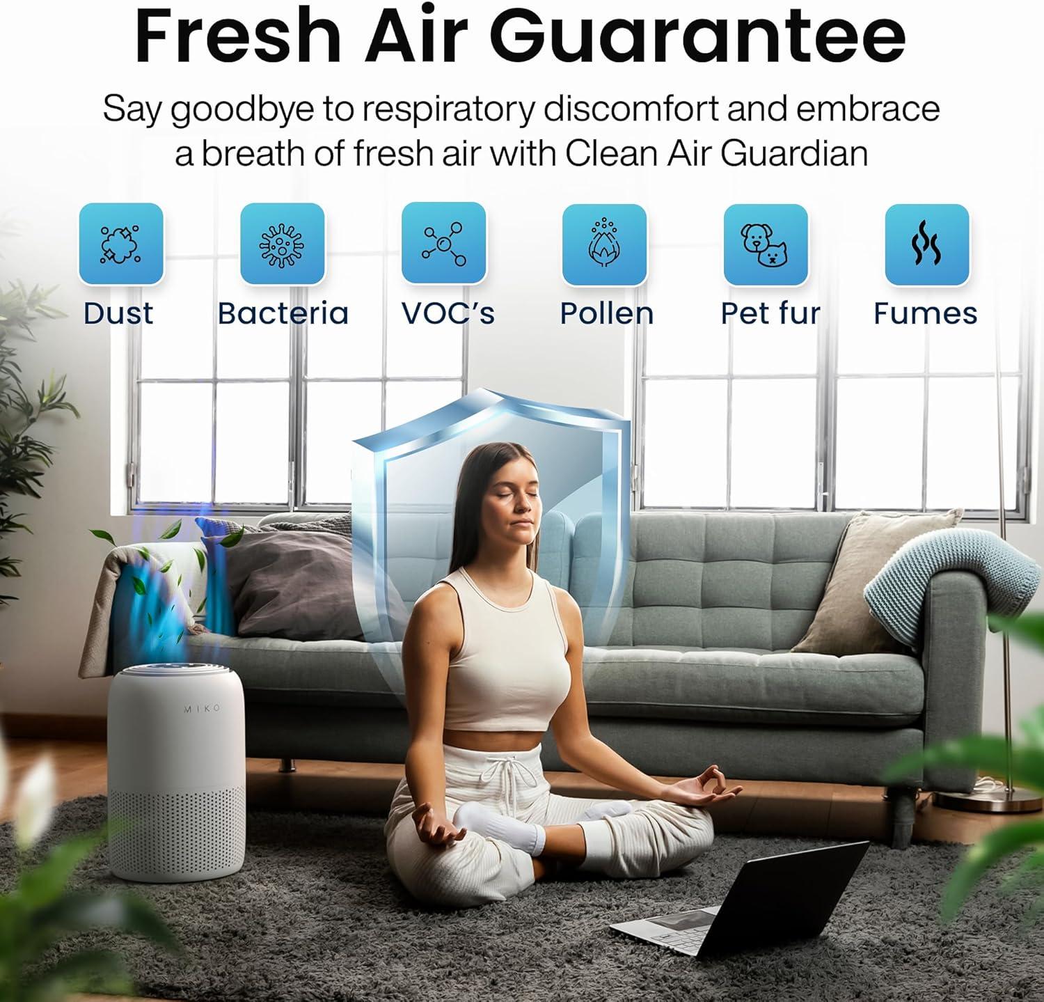 Miko HEPA Smart Air Purifier up to 770 Sqft - App Controlled