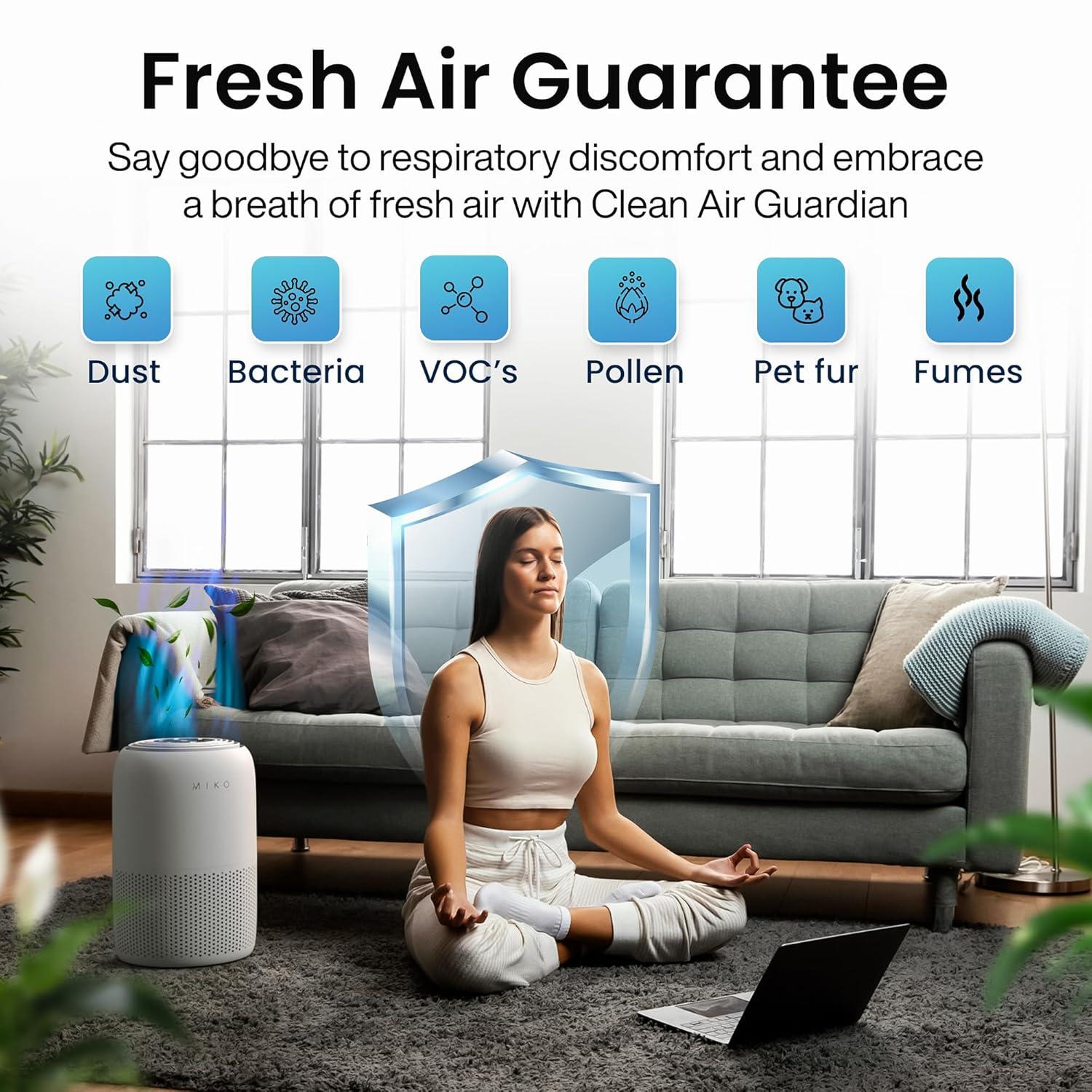 Miko HEPA Smart Air Purifier up to 770 Sqft - App Controlled