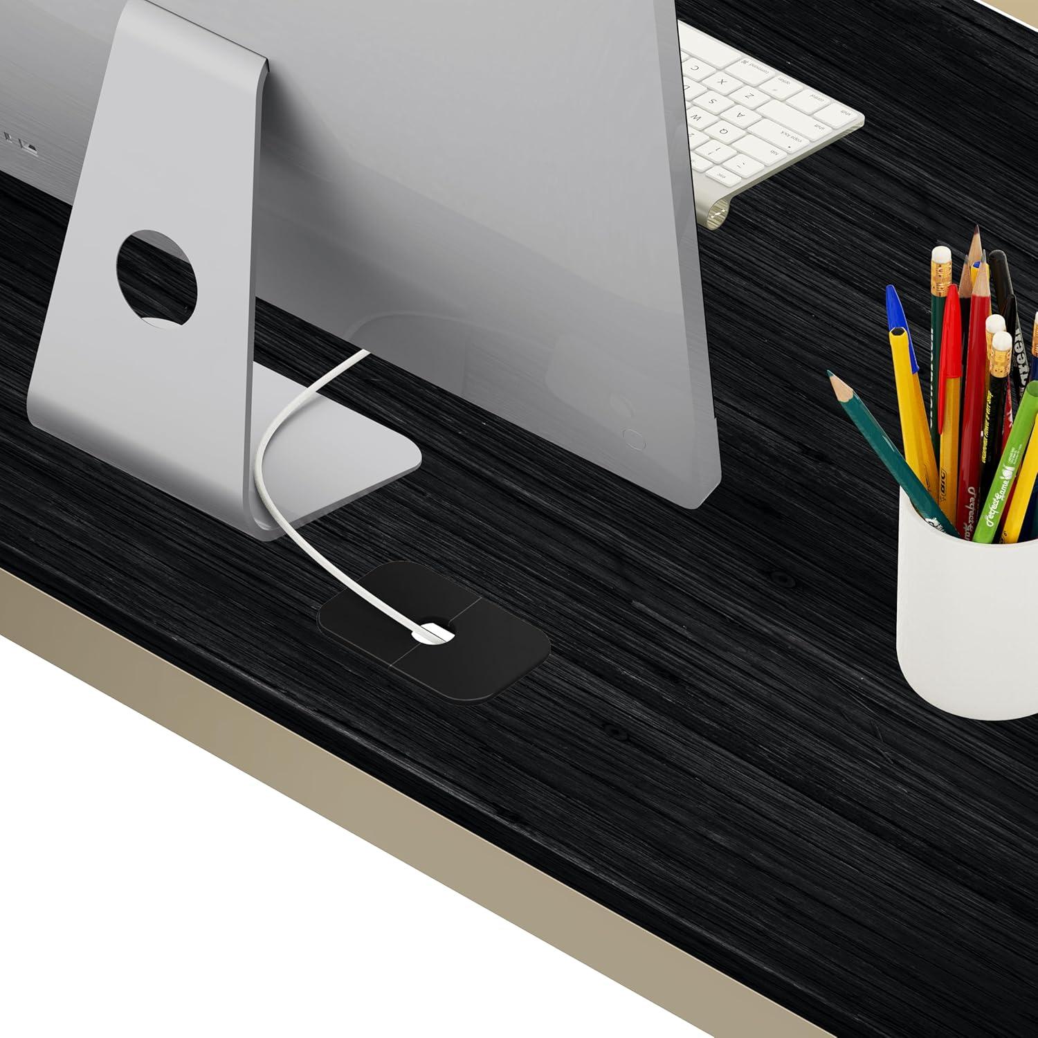 SHW Commercial-Grade L Shaped 55" x 60" Corner Office Computer Desk, Espresso