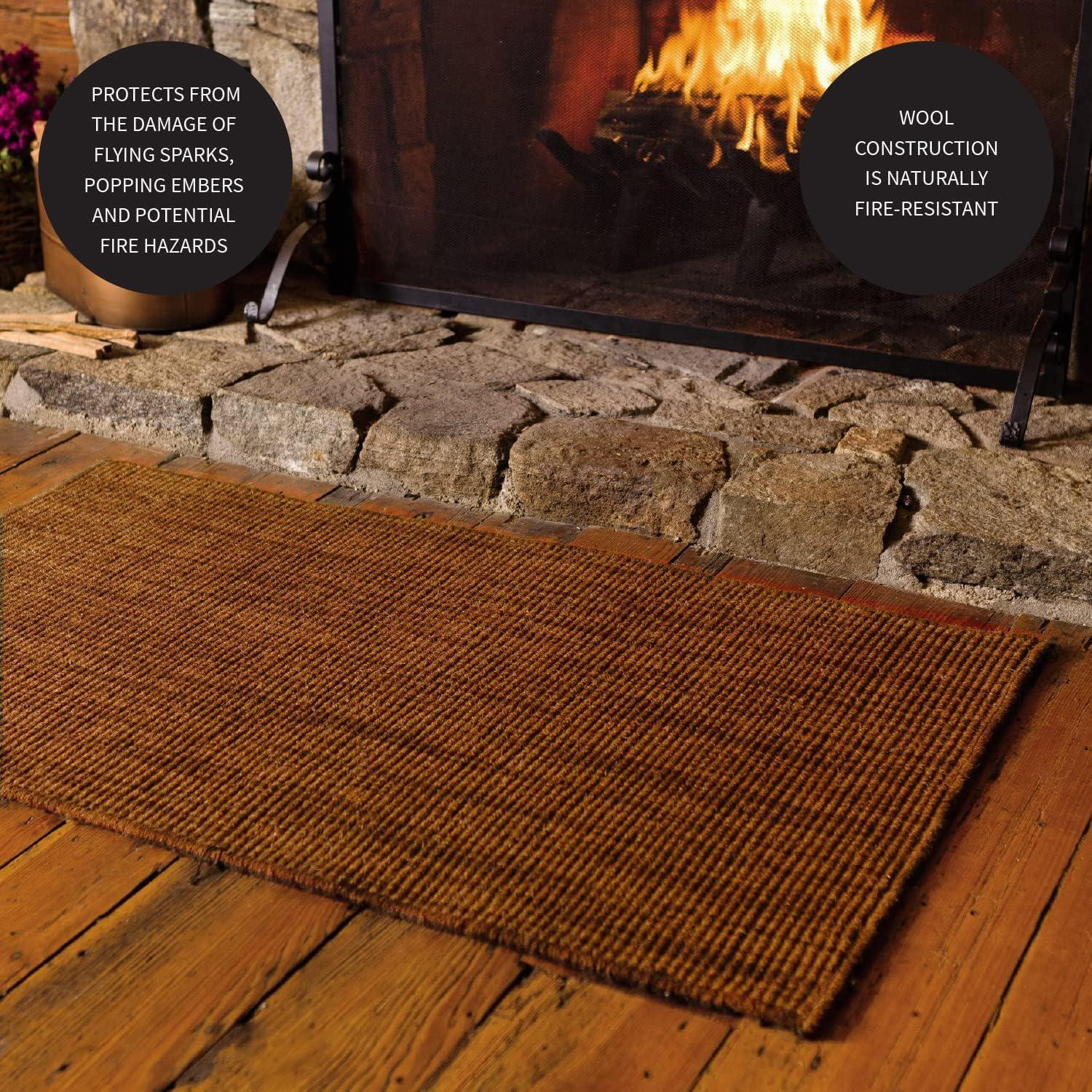 Paprika Wool Blend Hand-Tufted Rectangular Hearth Rug