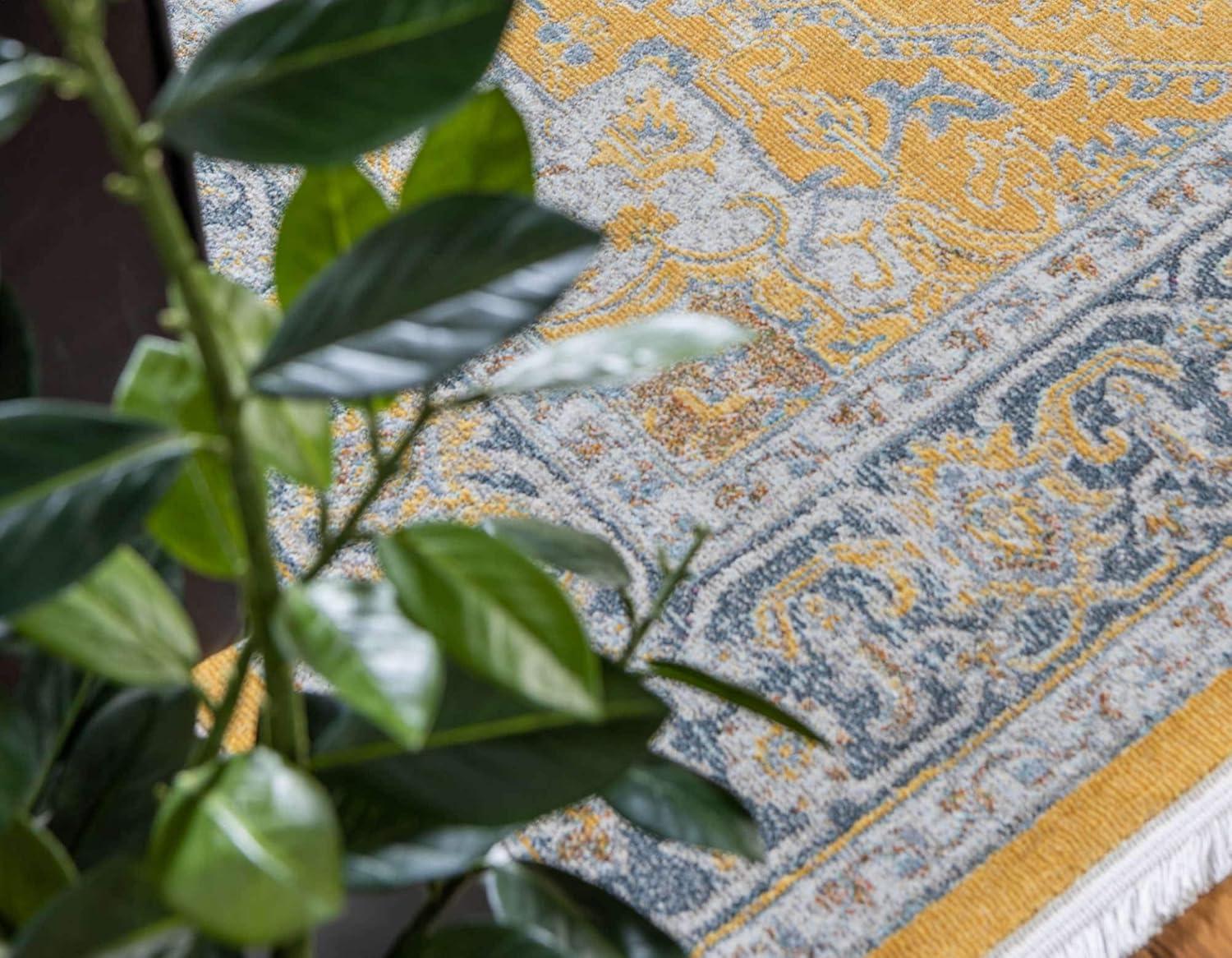 Unique Loom Baracoa Collection Area Rug - Prado (4' 3" x 6' 1" Rectangle Yellow/Ivory)