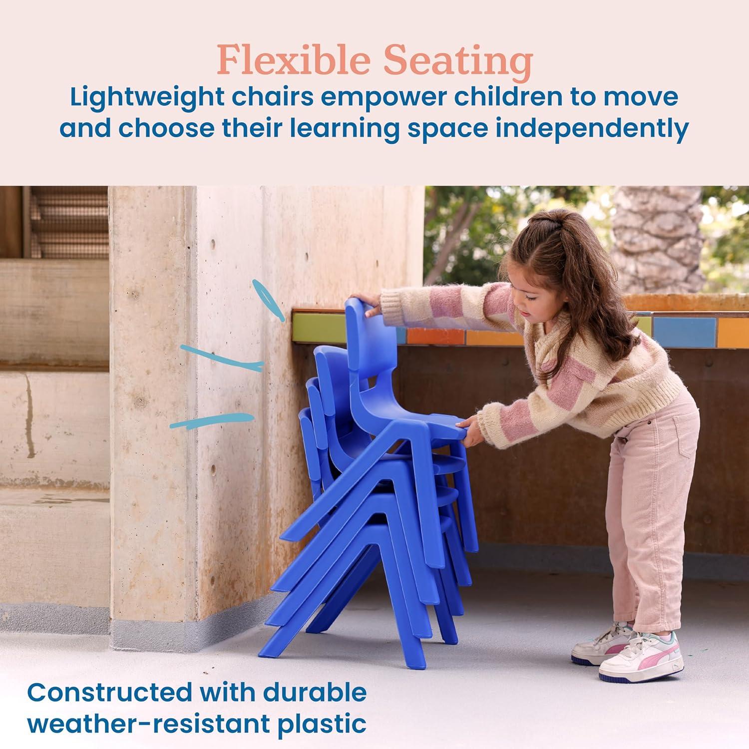 ECR4Kids Plastic School Stack Chair, Classroom Furniture