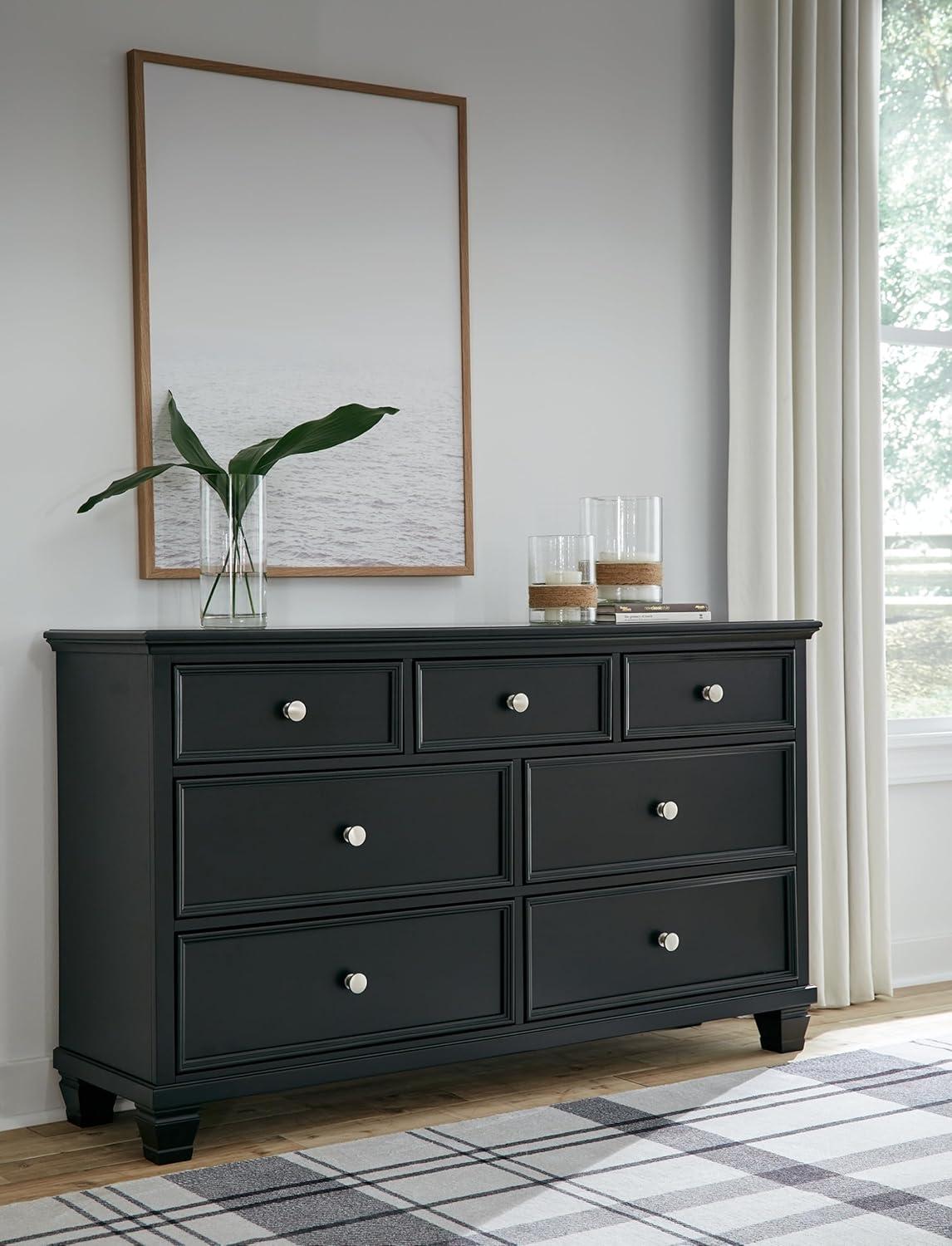 Black Farmhouse Dresser with Felt Lined Dovetail Drawers