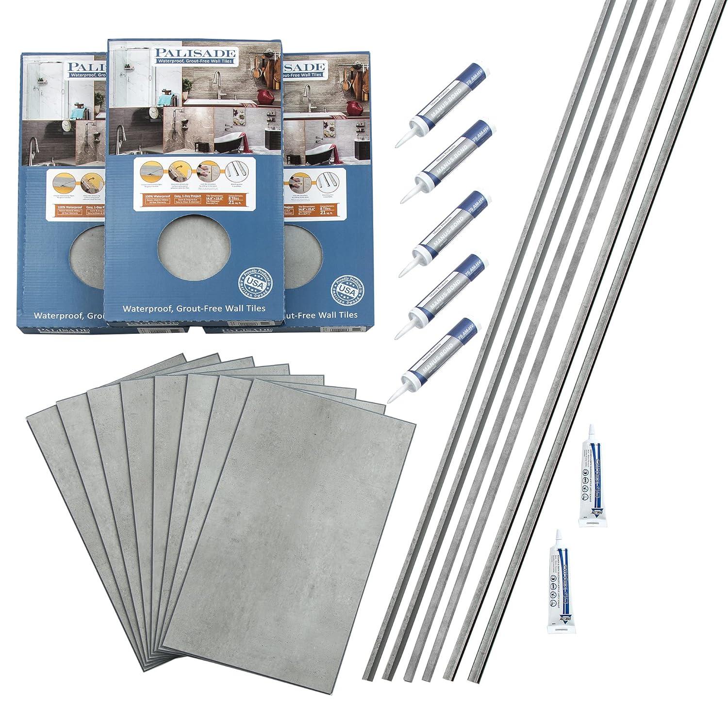 Palisade 25.6 in. x 14.8 in. Tile Shower and Tub Surround Kit