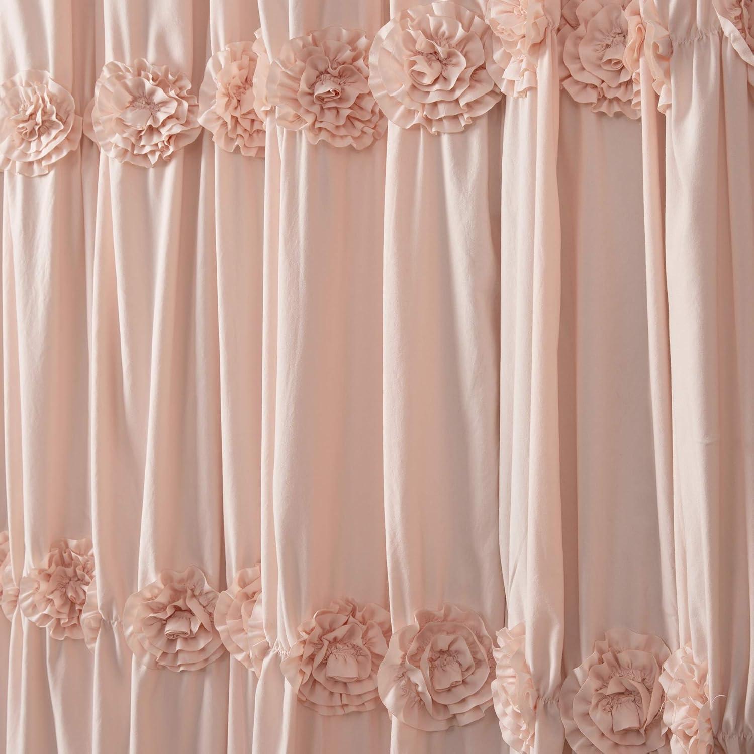 Lush Decor Darla Solid Shower Curtain, 72x72, Blush, Single
