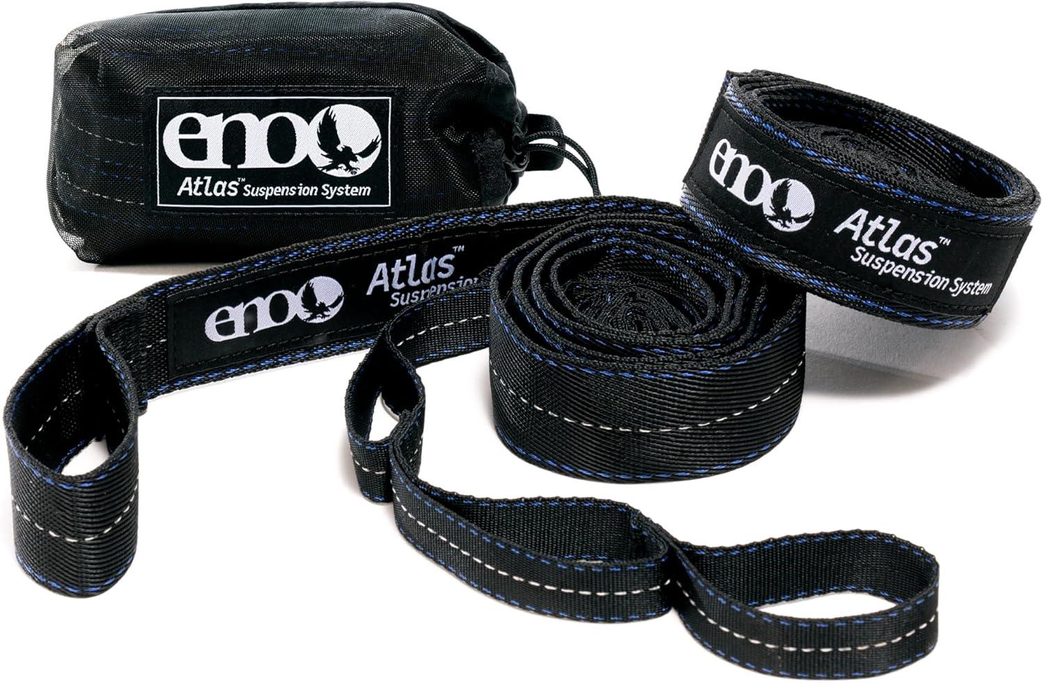 ENO, Eagles Nest Outfitters Atlas Hammock Straps, Suspension System with Storage Bag, 400 LB Capacity, 9-foot x 1.5/.75 inch, Black/Royal