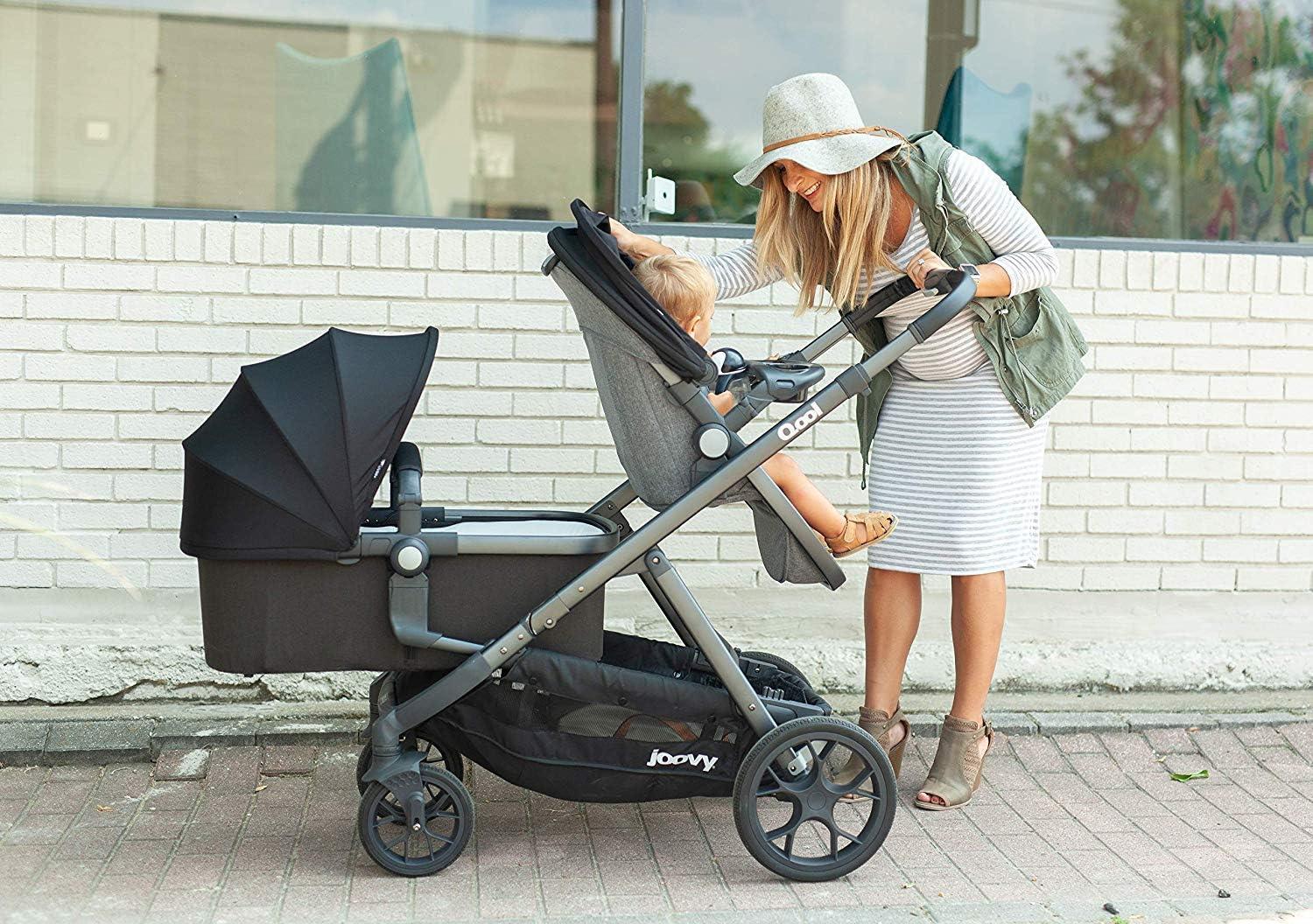 Joovy Qool Convertible Modular Single Double Triple Stroller - Gray