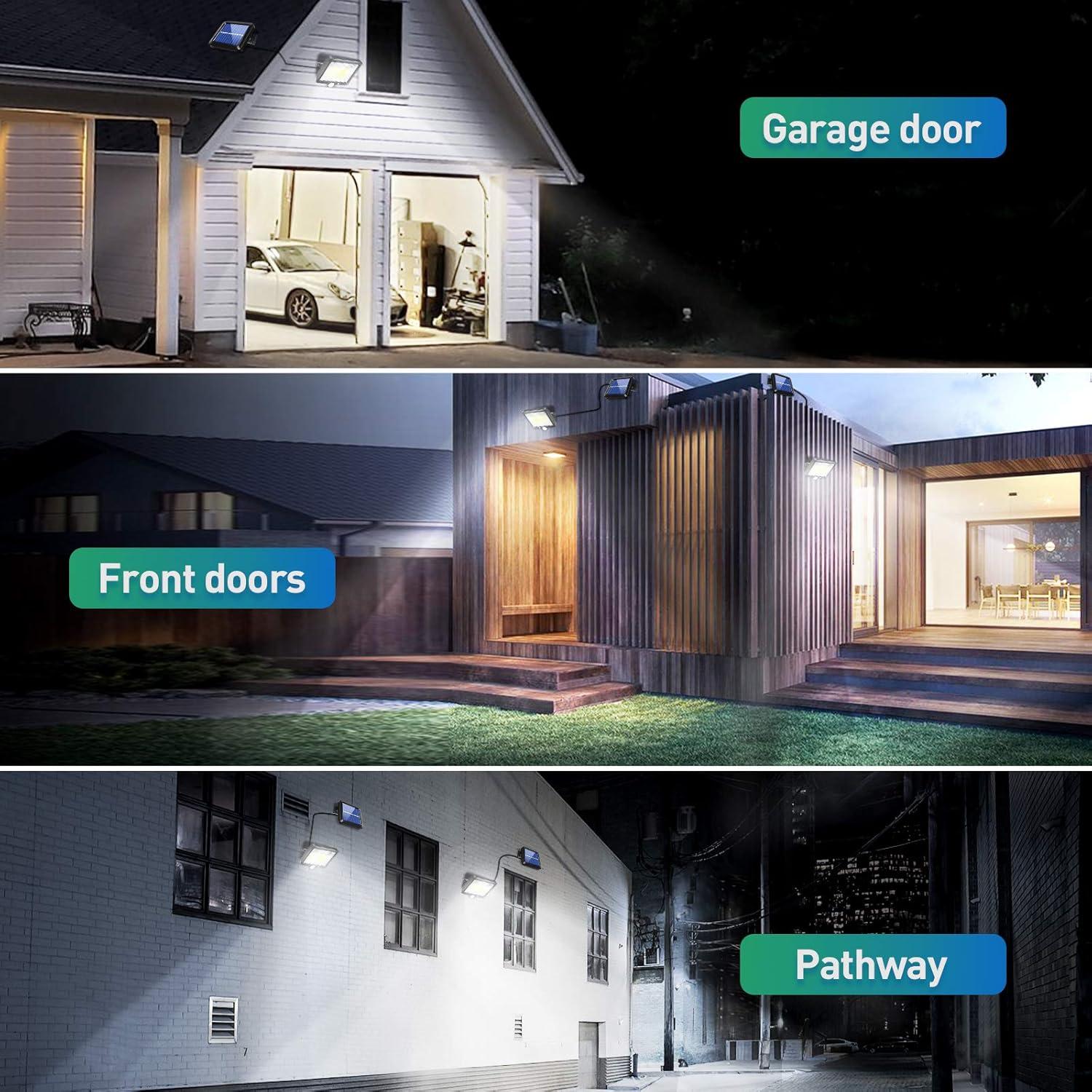 2-Pack Waterproof LED Outdoor Lights for Ultimate Security Motion-Sensor Solar Floodlights