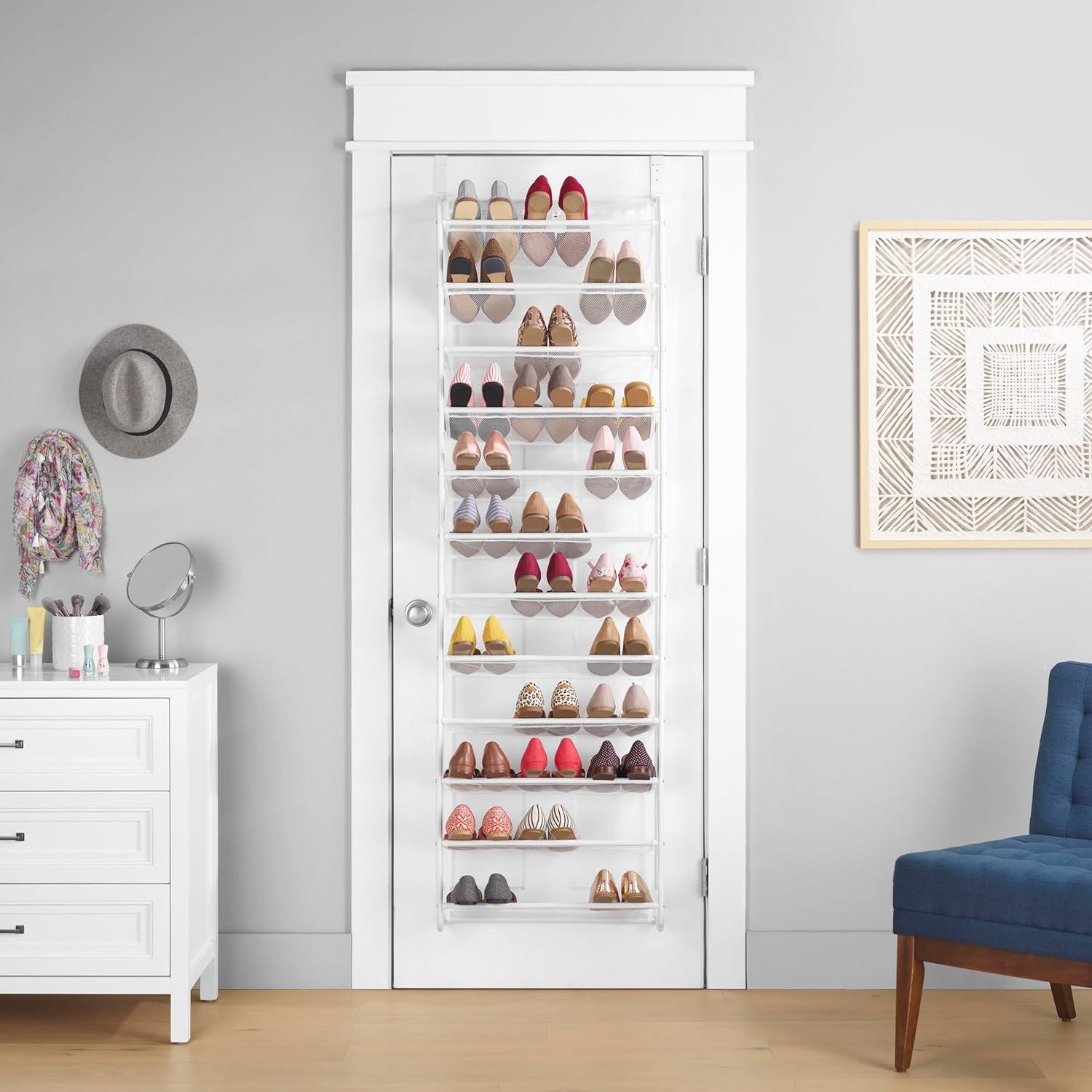 Whitmor 36-Pair over-the-door Shoe Rack - White