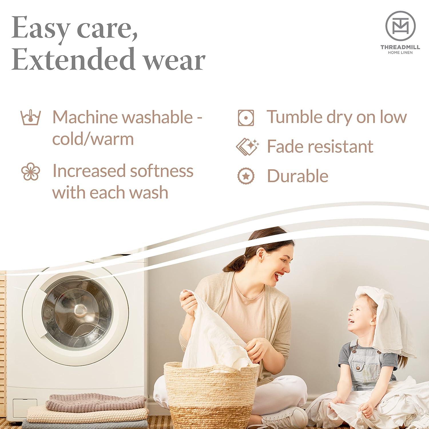 Threadmill Home Linen Cotton Twin-XL Bed Sheet Set, 300 Thread Count, for Adult, 3 PC, Dark Grey