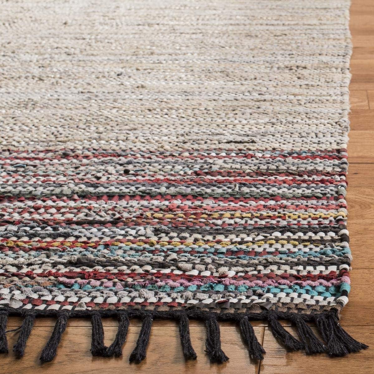 Vintage Leather VTL202 Hand Woven Indoor Accent Rug - Beige/Multi - 2'3"x4' - Safavieh