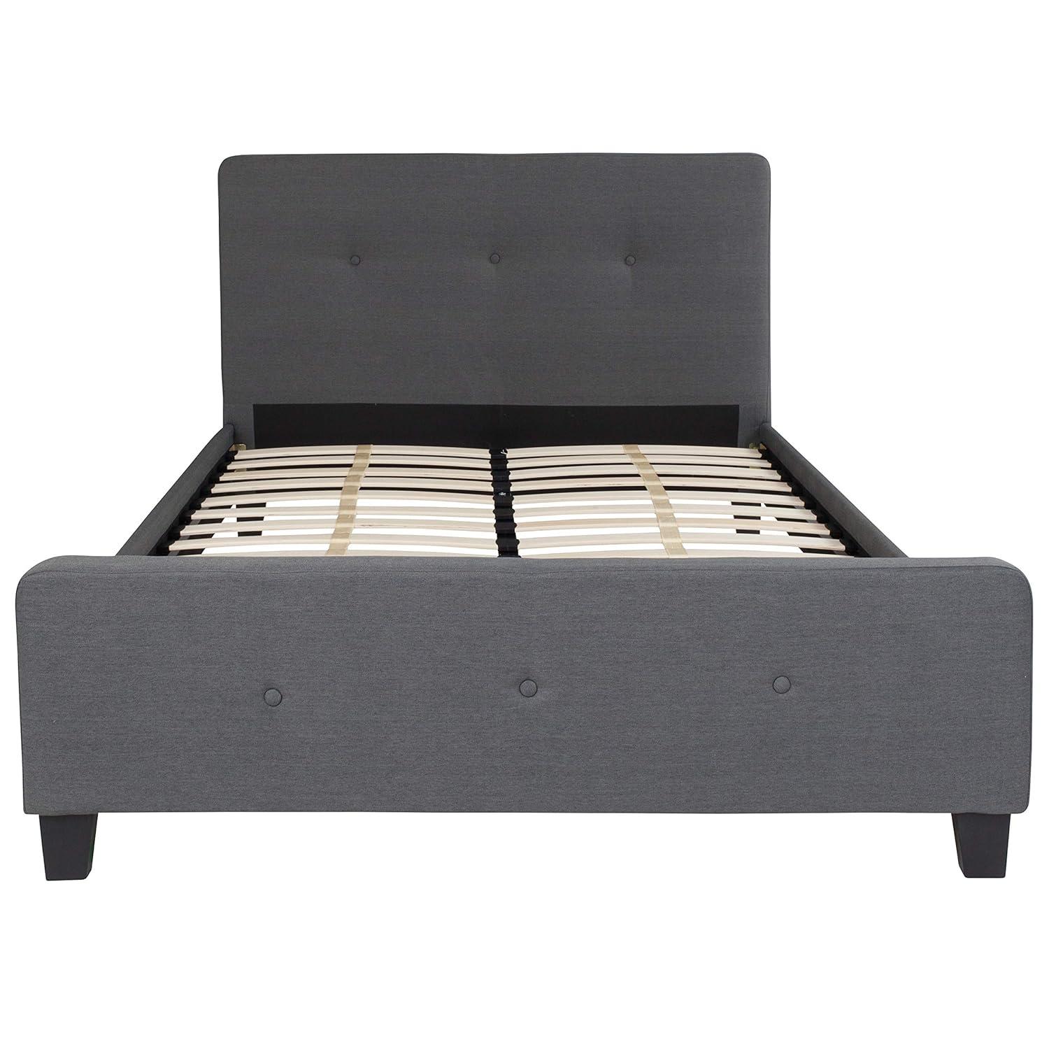 Flash Furniture Tribeca Full Size Tufted Upholstered Platform Bed in Dark Gray Fabric