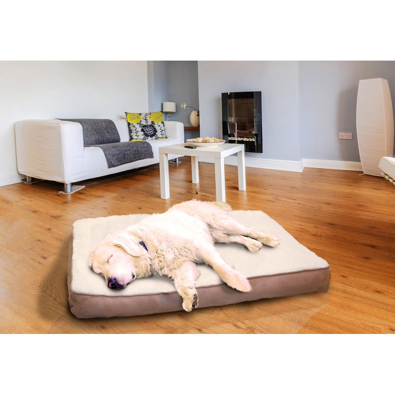 FurHaven Berber and Suede Blanket Top Mattress Memory Foam Dog Bed