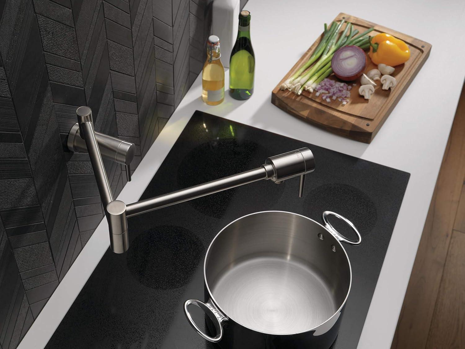 Contemporary Pot Filler Faucet, Wall Mount Pot Filler Kitchen Faucet