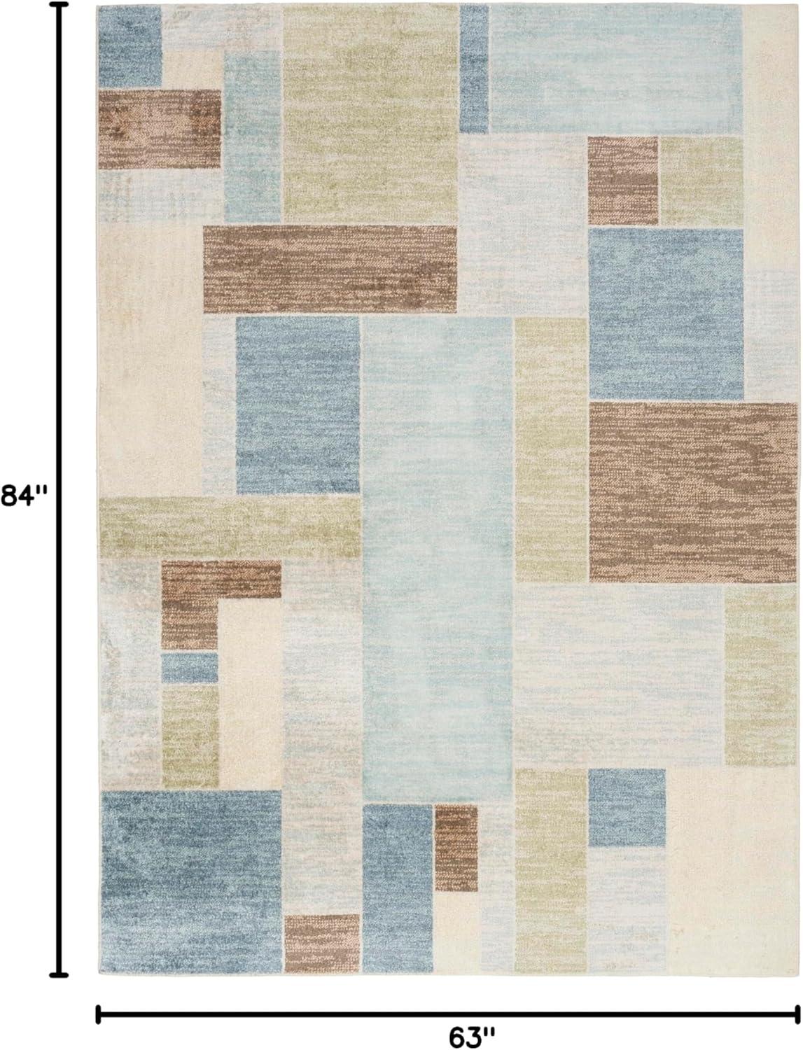 Nourison Astra Machine Washable Contemporary Color Block Indoor Rug