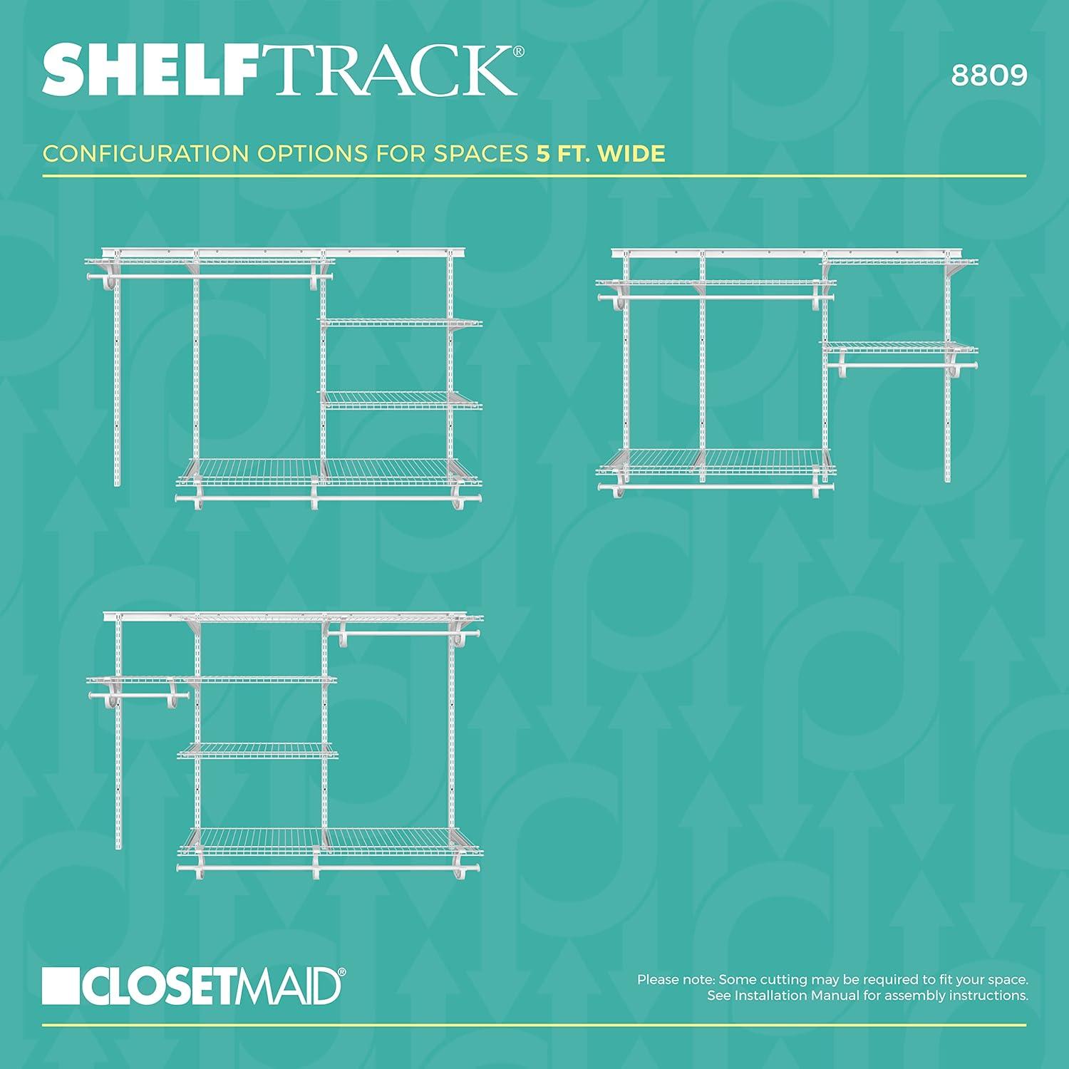 ShelfTrack 60" W - 96" W Closet System Starter Kit