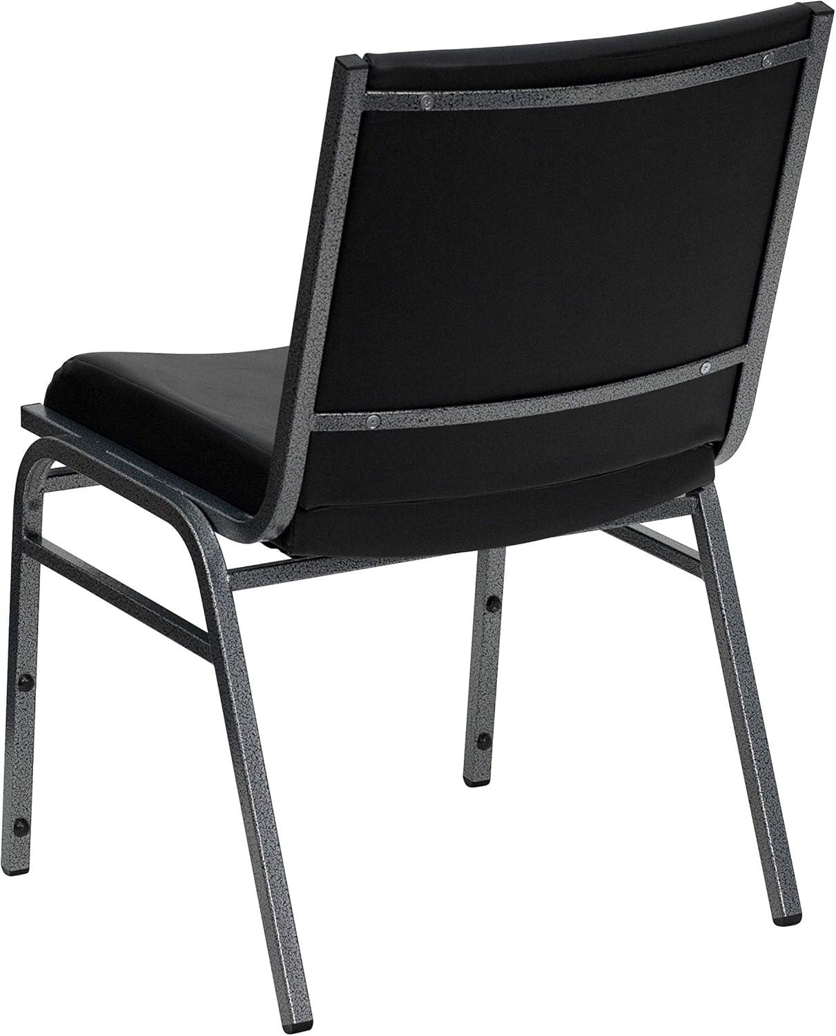 Emma + Oliver Heavy Duty Black Vinyl Stack Chair