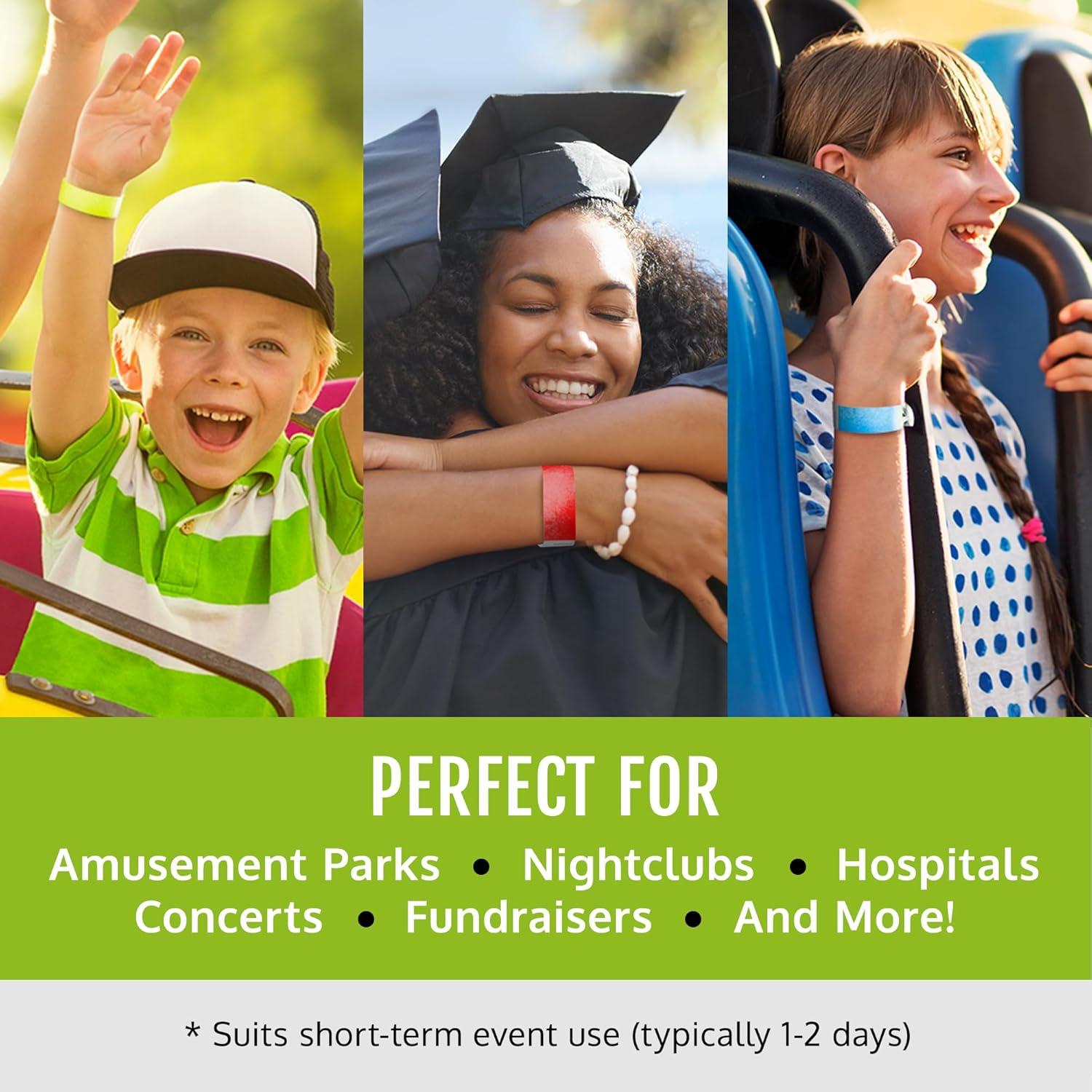 500 WristCo Pantone Purple Tyvek Wristbands for Events - Comfortable Tear Resistant Paper Bracelets ID Wrist Bands for Concerts Festivals Admission Party Identification