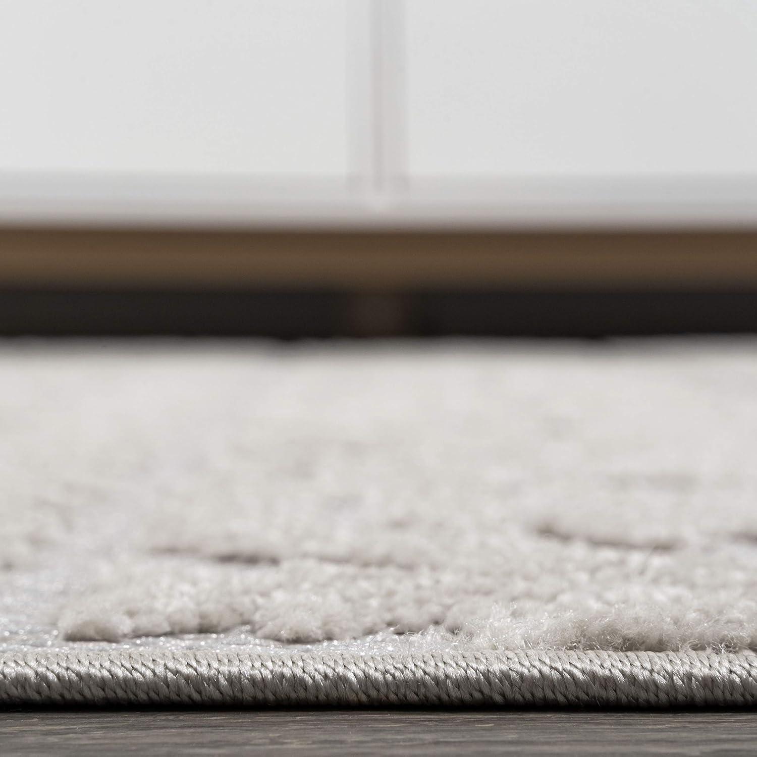 2'x8' Citta High-Low Pile Mediterranean Tile Indoor/Outdoor Runner Rug, Beige - JONATHAN Y