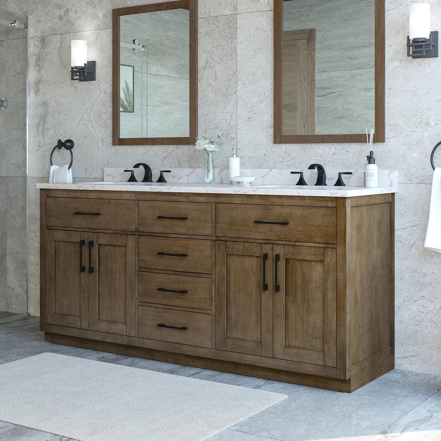 OVE Decors Athea 72 in. W Bath Vanity with Premium Countertop and Power Bar
