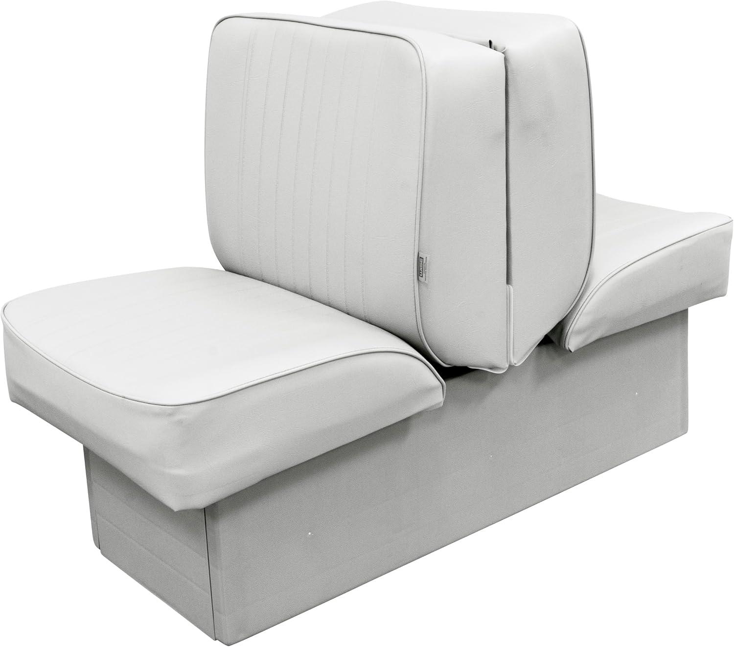 White Marine Grade Vinyl Lounge Seat with Storage