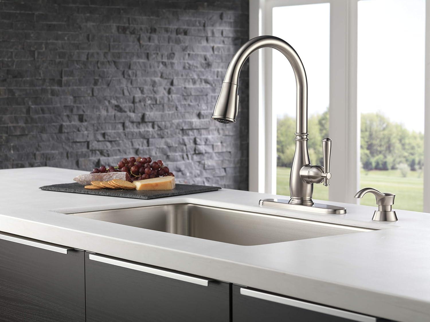 Delta Charmaine One Handle Stainless Steel Kitchen Faucet