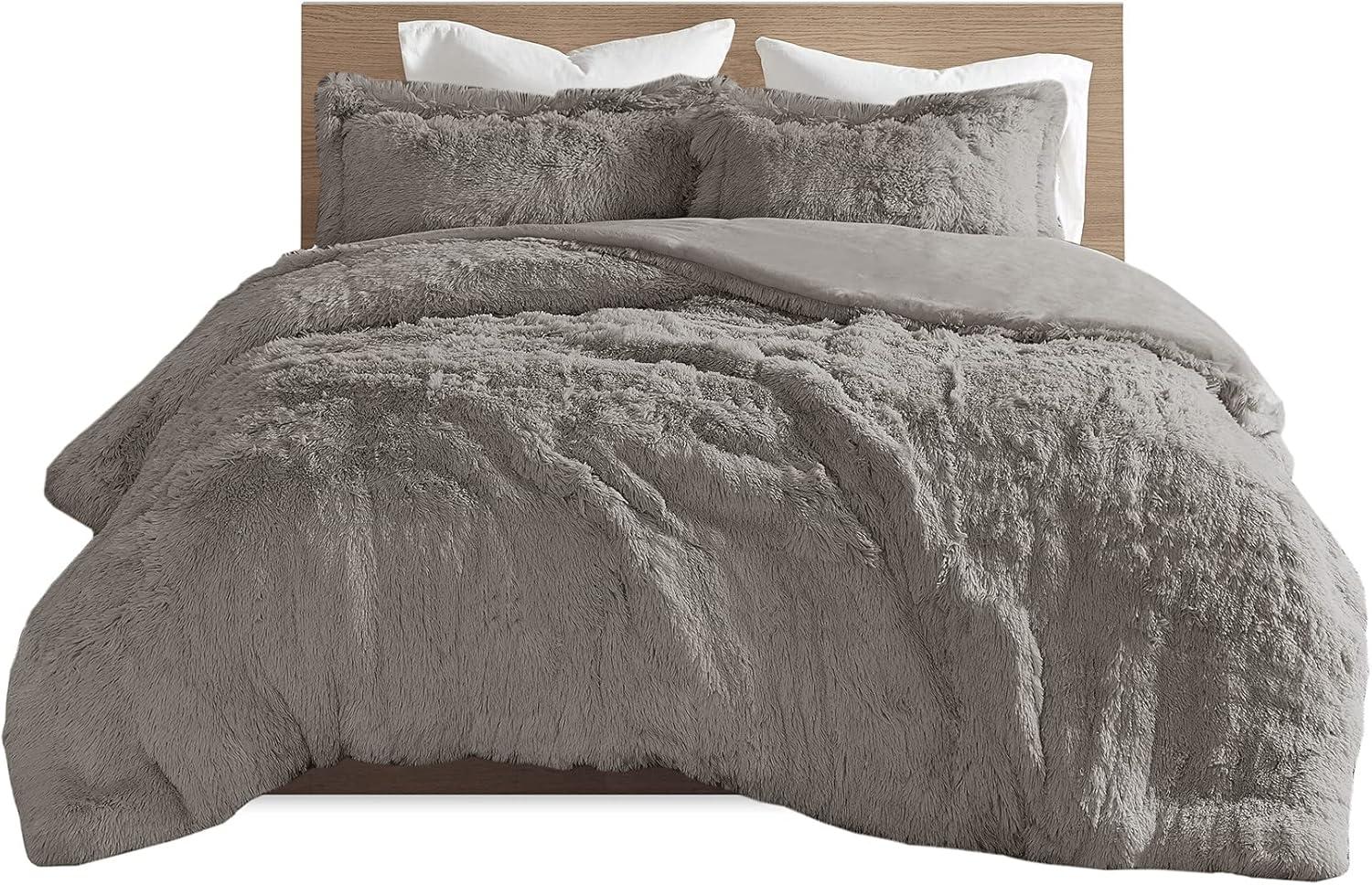 Trahan Shaggy Faux Fur Duvet Cover Set