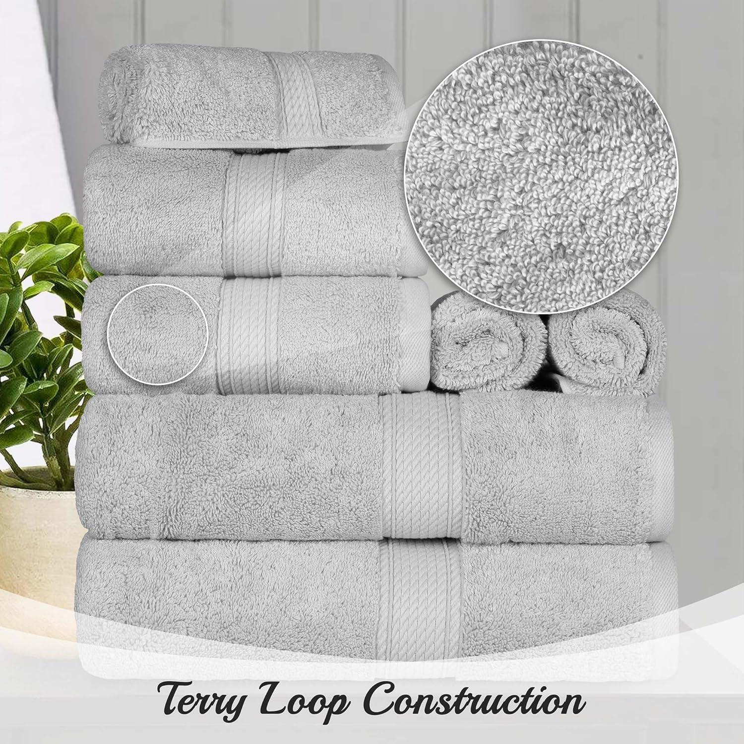 Premium Cotton 800 GSM Heavyweight Plush Luxury 3 Piece Bathroom Towel Set by Blue Nile Mills