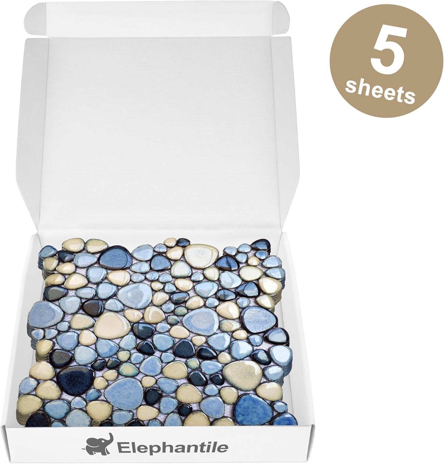 Blue Porcelain Pebbles / Rocks Wall & Floor Tile