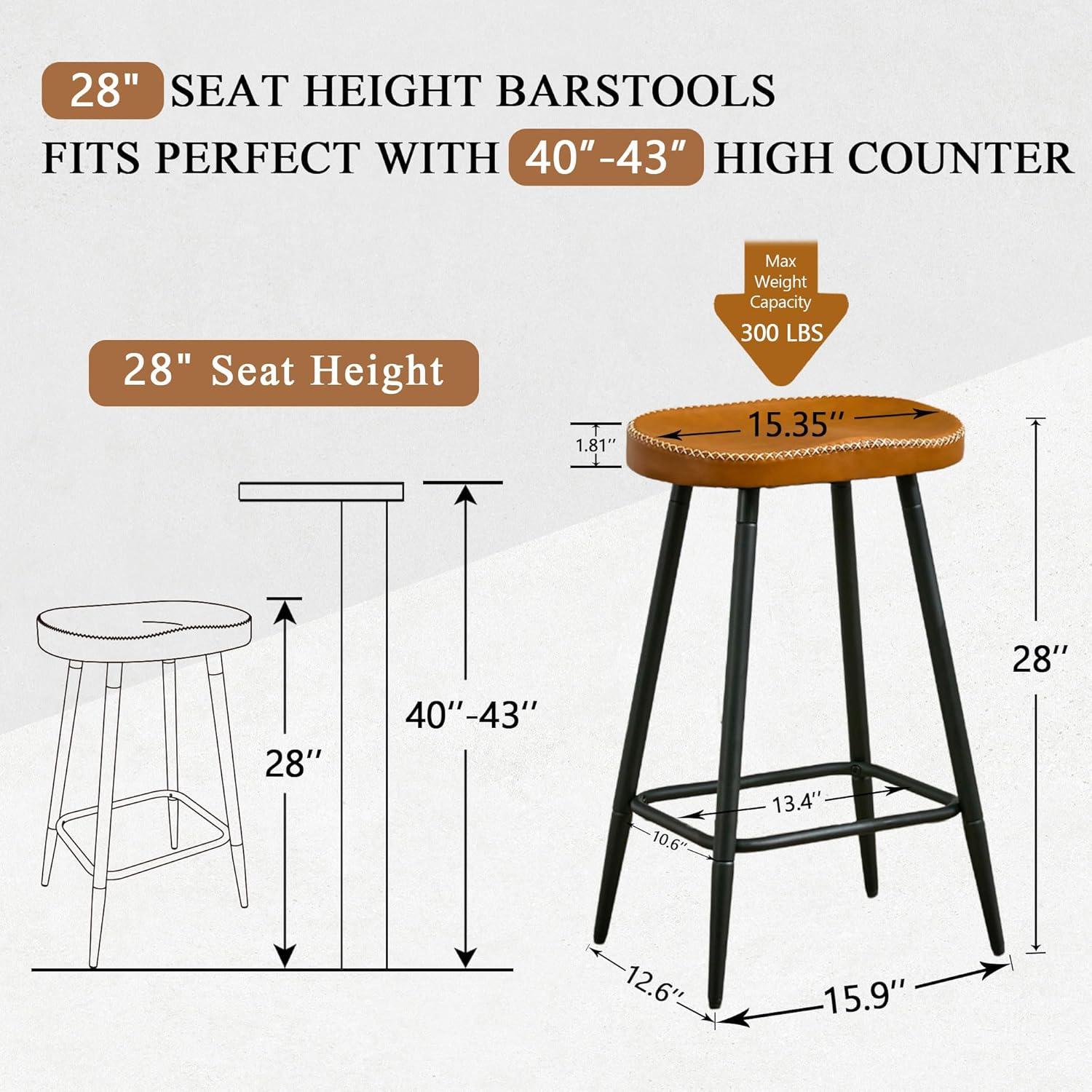 Swivel Backless Counter Height Bar Stools(Set of 2)