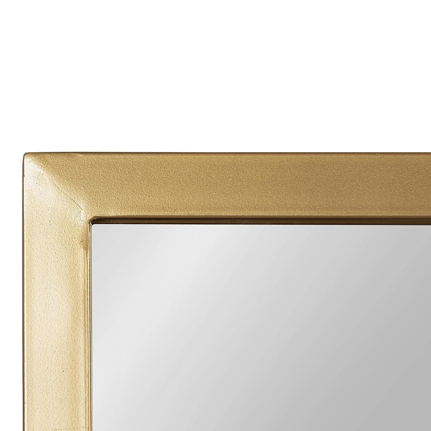 Kate and Laurel Jackson Modern Mirror with Shelf, 20 x 30, Gold, Decorative Mirror with Transitional Style and Additional Storage