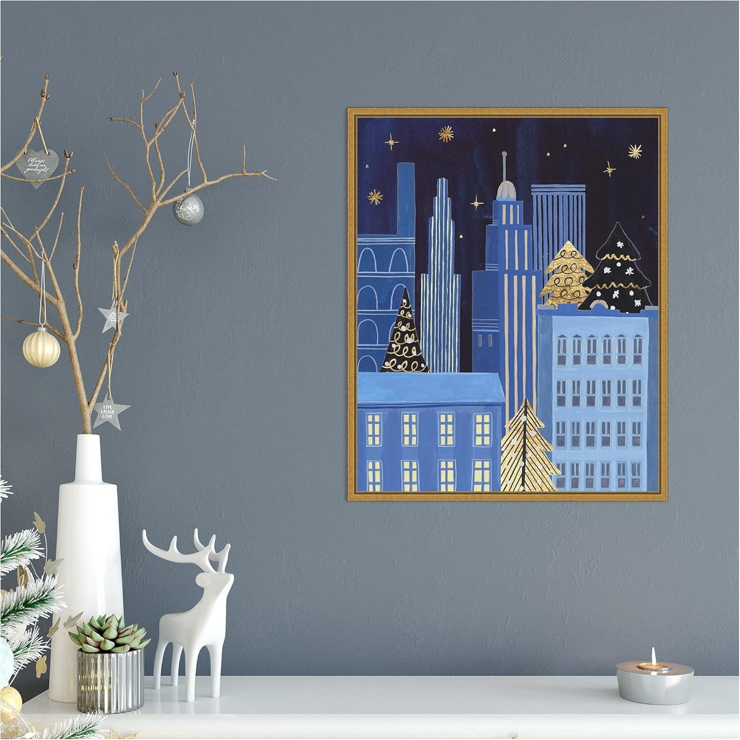 Amanti Art Holiday Night III Framed Canvas Wall Art Print