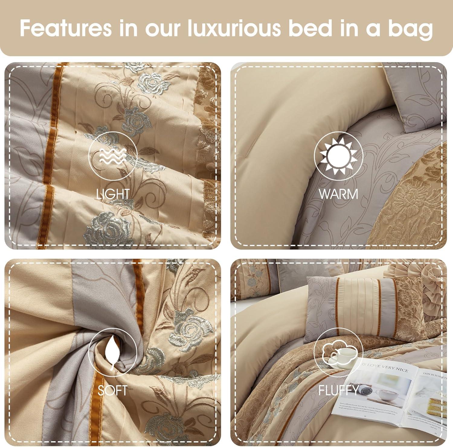 Nanshing America, Inc Riley 7 Piece Glam Comforter Set