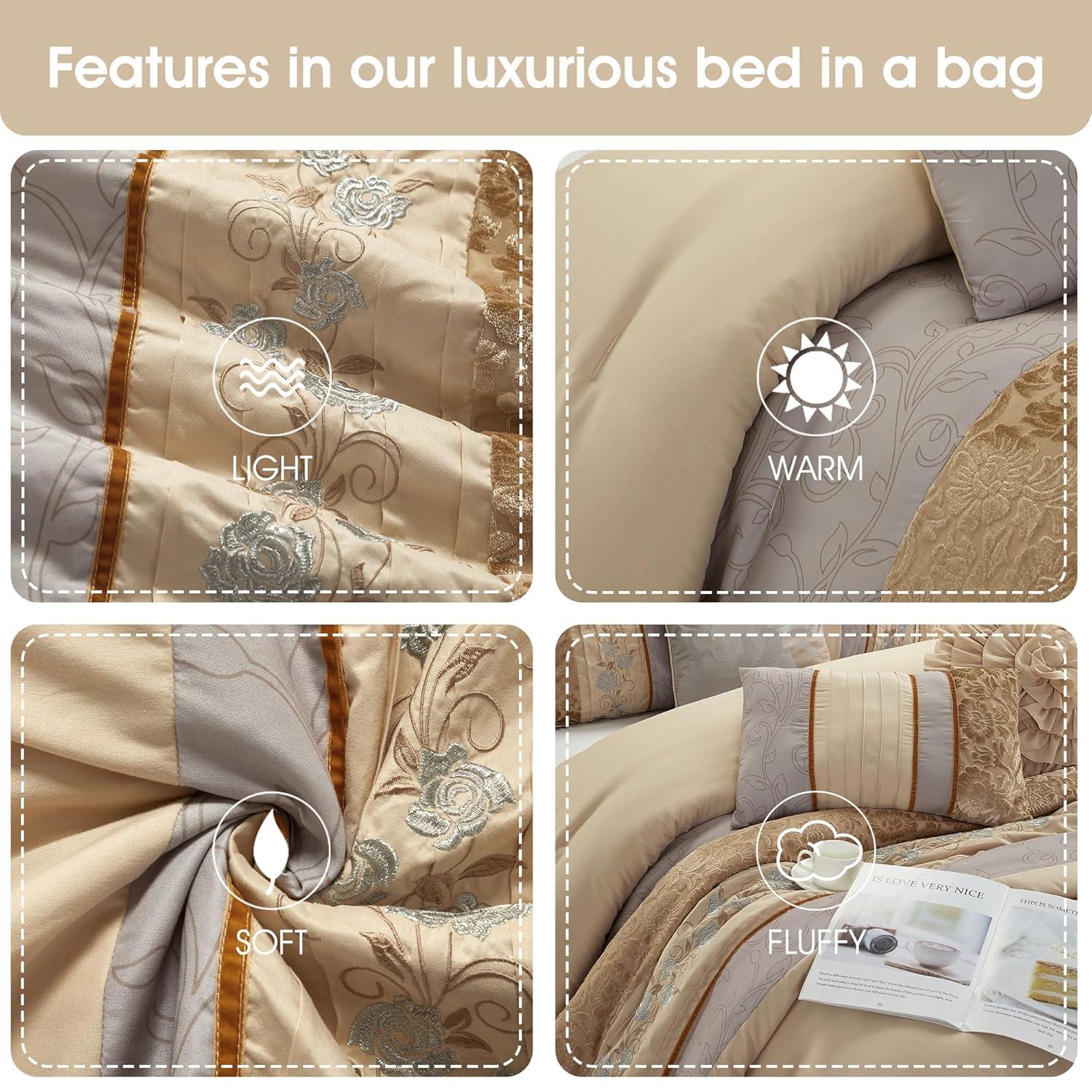 Nanshing America, Inc Riley 7 Piece Glam Comforter Set