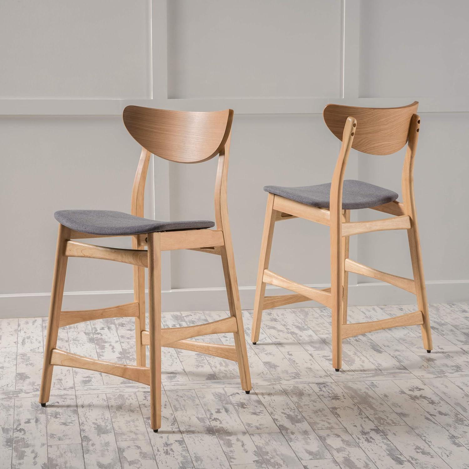 Set of 2 24" Gavin Natural Frame Counter Height Barstool - Christopher Knight Home