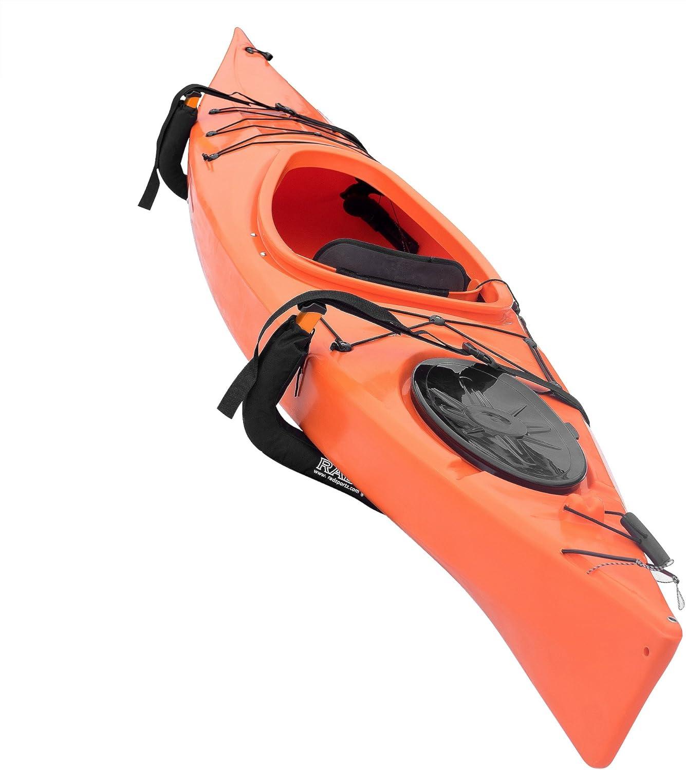 Kayak Storage System - Set of 2 Wall Mount Storage Hangers - 150lb Capacity Rack for Kayaks, Surfboards, Canoes, or Snowboards by Rad Sportz (Orange)