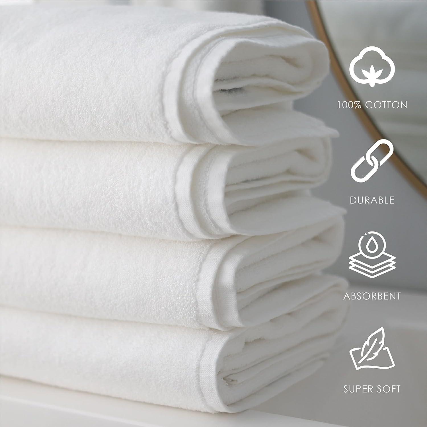 White Cotton 8-Piece Towel Set with Bath Mats