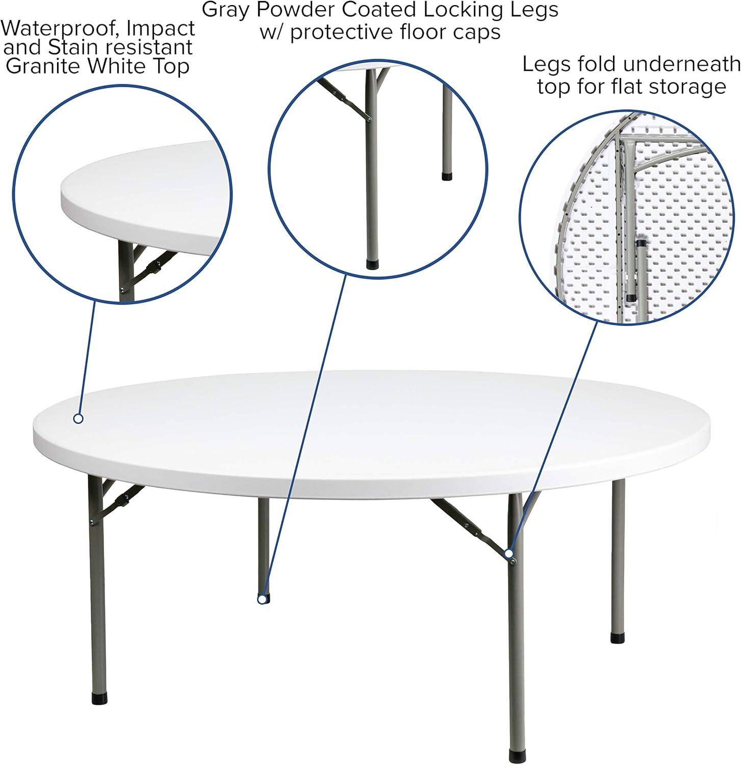 Noah 6-Foot Round Plastic Banquet Folding Table - Event Table