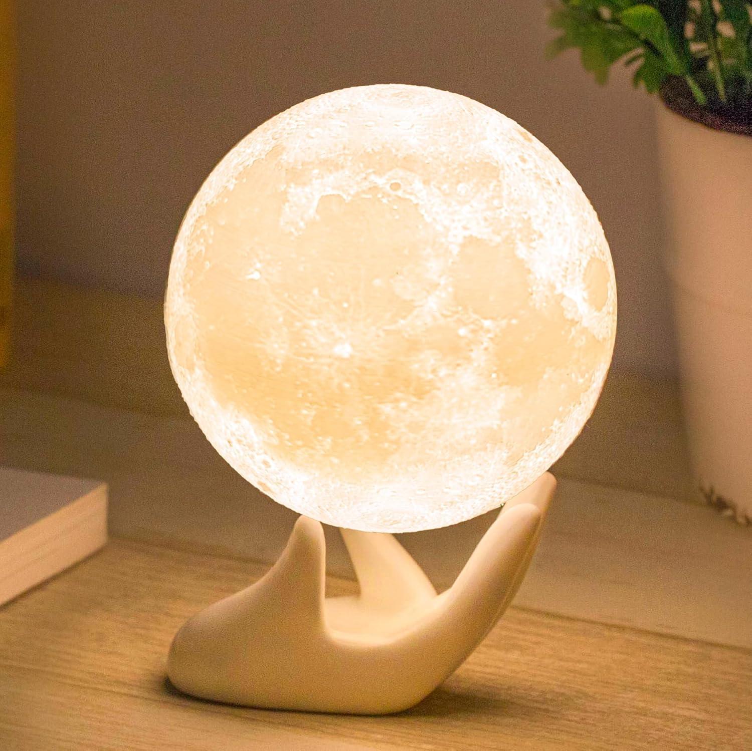 Mydethun Moon Lamp - Home Décor, Moon Light with Brightness Control, LED Night Light, Bedroom, Livin