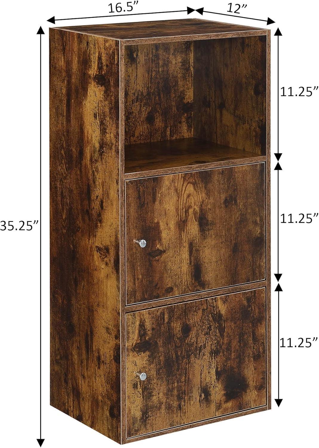 Traditional Barnwood Storage Cabinet with Shelving and Doors