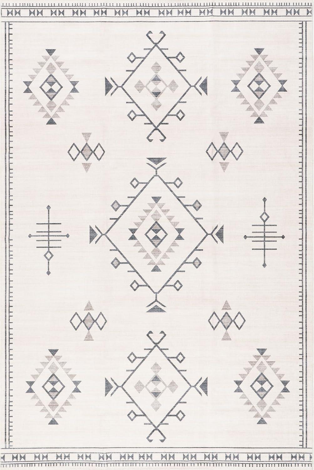 Nuloom Evalyn Southwestern Pet Friendly Machine Washable Area Rug, 3' x 5', Cream
