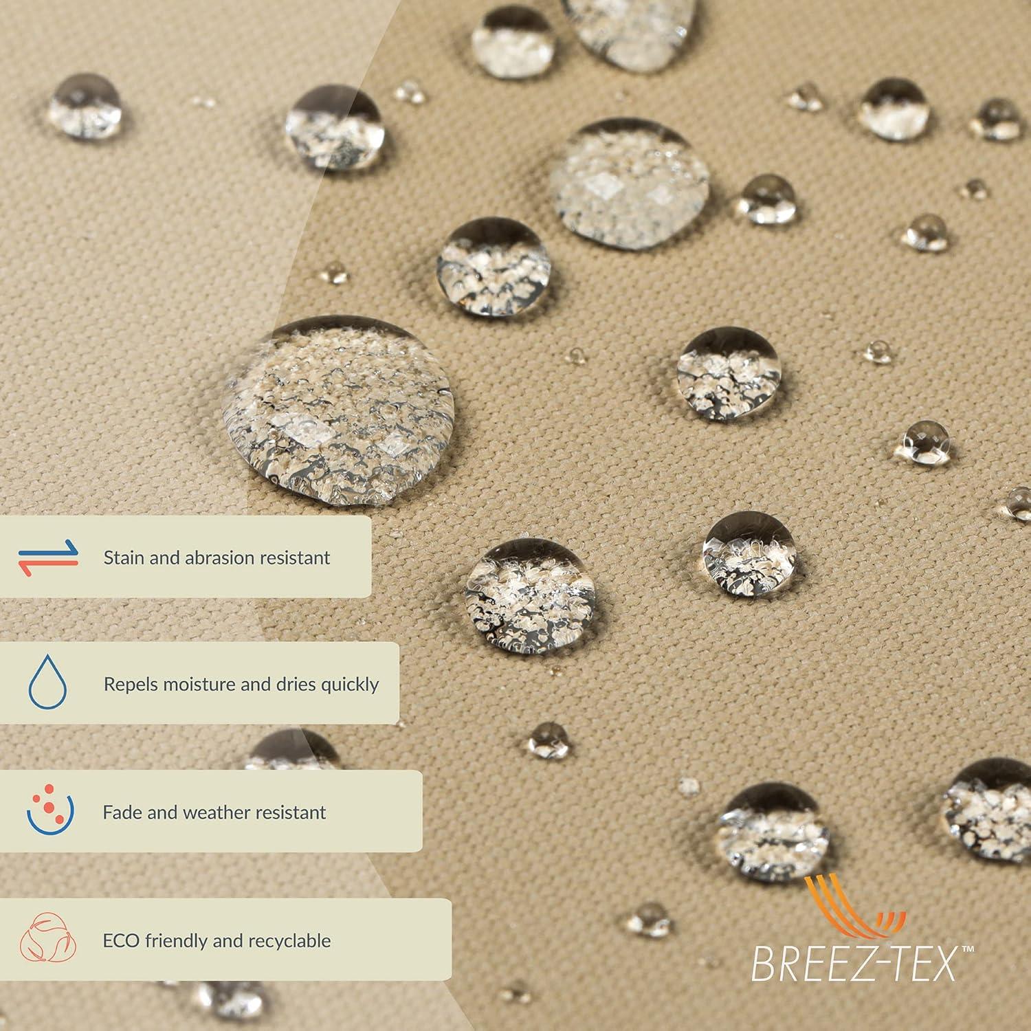 11' x 11' Calypso II Market Patio Umbrella with Solar LED Strip Lights Champagne - Island Umbrella