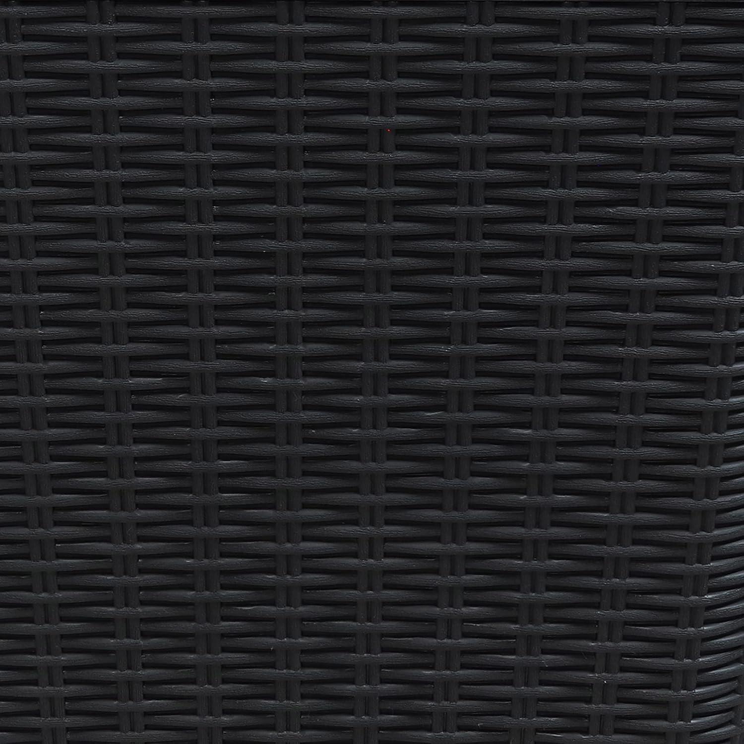 Sunnydaze Outdoor Deck and Patio Storage Box with Rattan Design - 100 Gal. - Phantom Gray