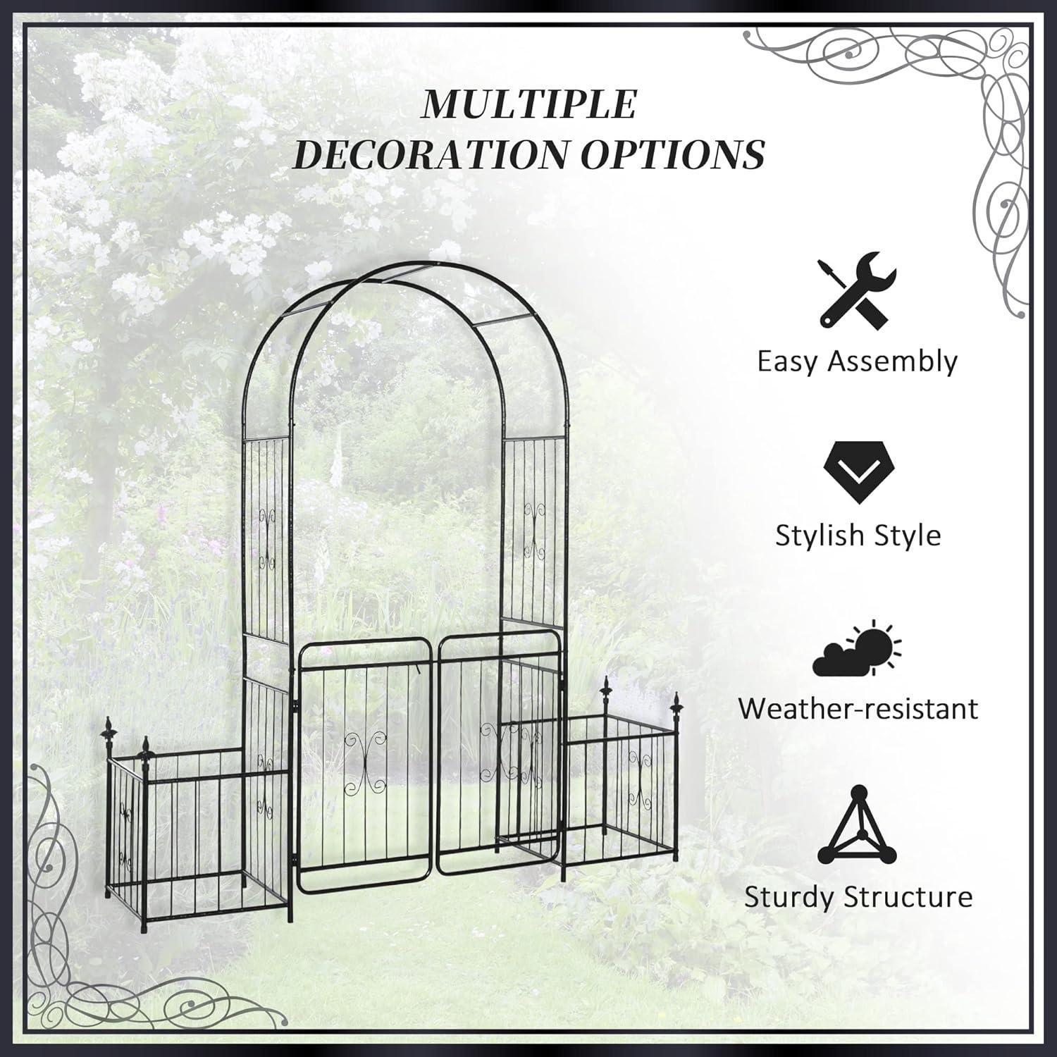 78.75'' W x 19.75'' D Steel Arbor with Gate in Black