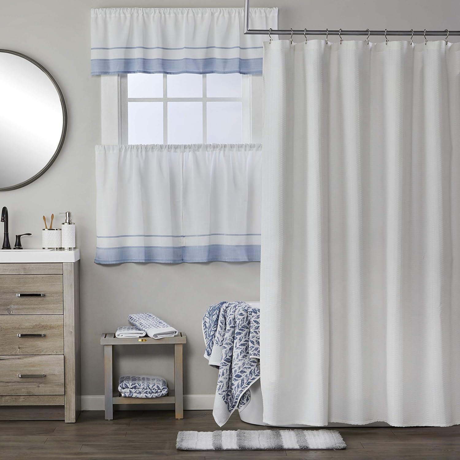 2pc Distressed Leaves Hand Towel Set Blue - SKL Home: Cotton Jacquard, Midweight, Machine Washable