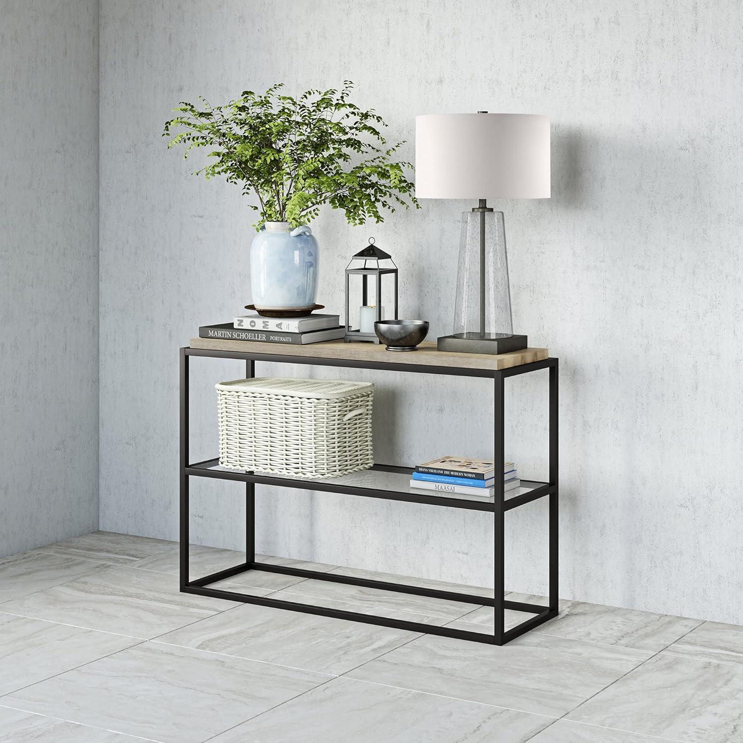 Wooden Console Table in Black - Henn&Hart