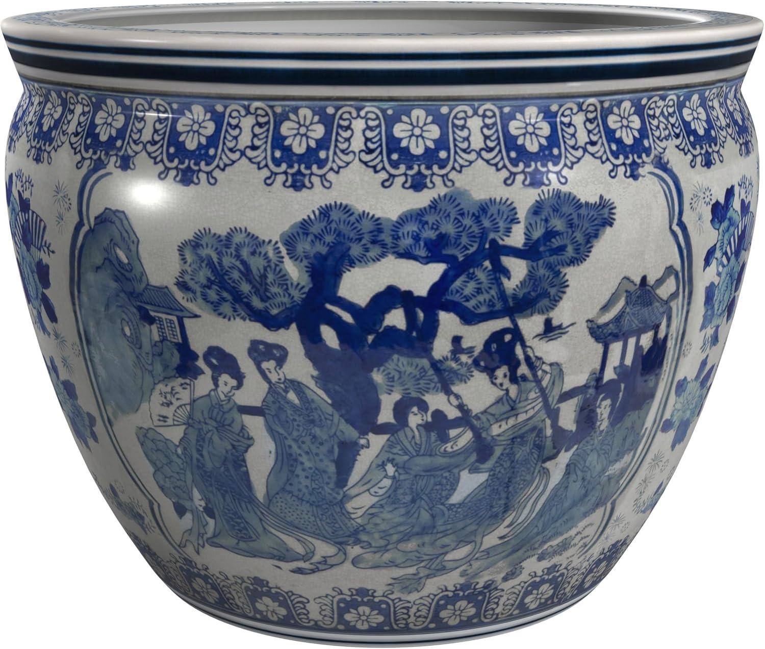 Large Blue and White Chinese Porcelain Pot Planter