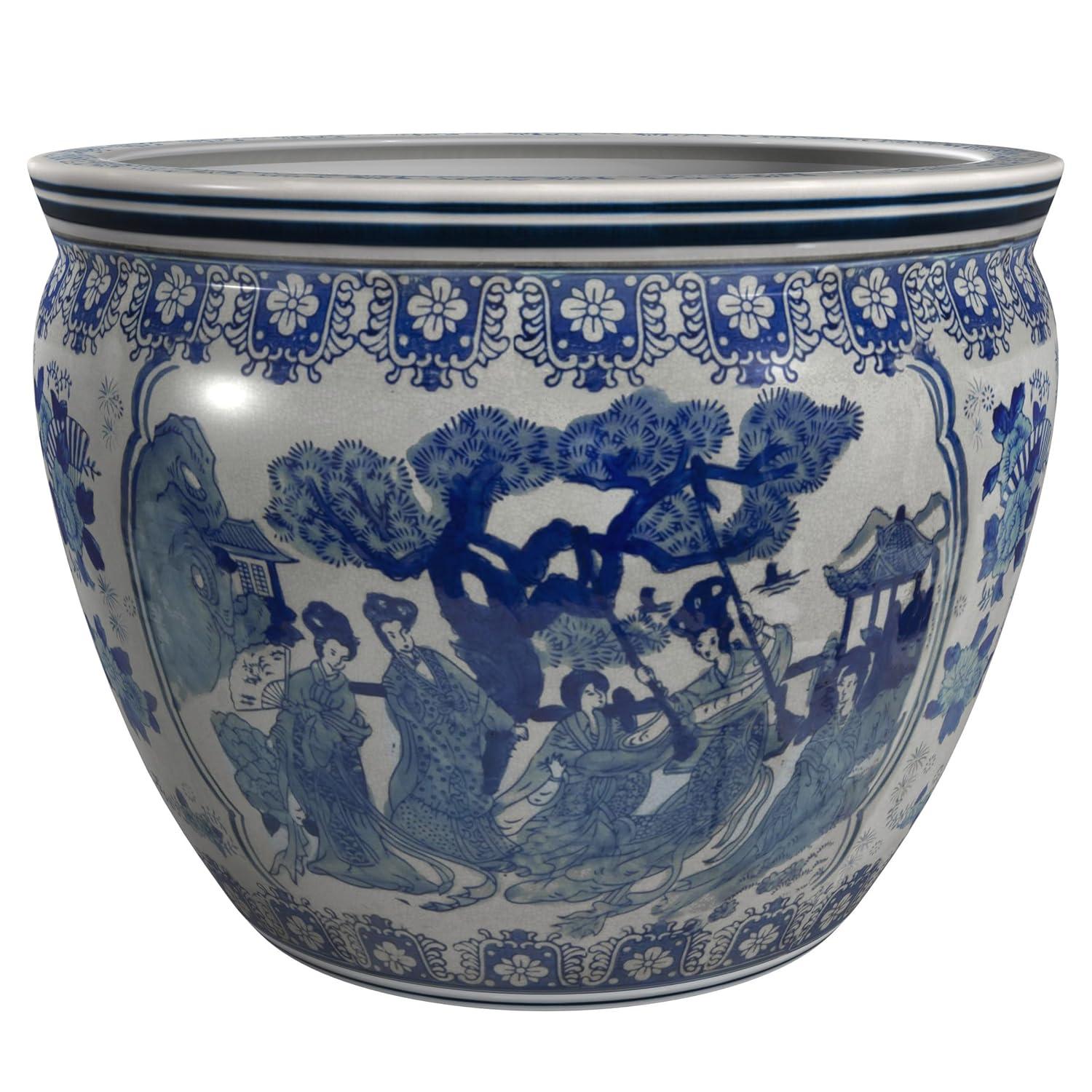 Large Blue and White Chinese Porcelain Pot Planter