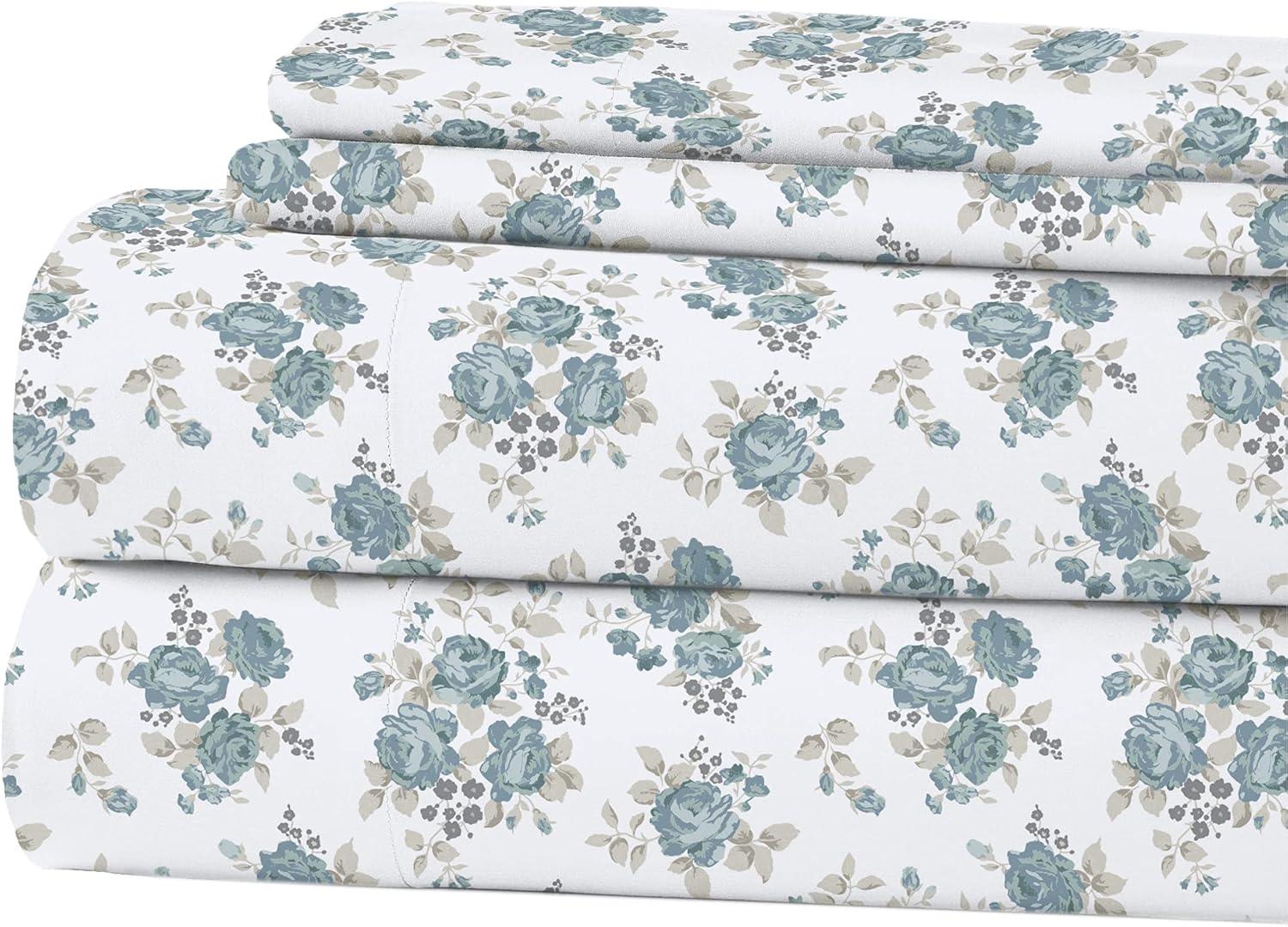 Modern Threads Printed 3 Piece Sheet Set, Forever Roses.